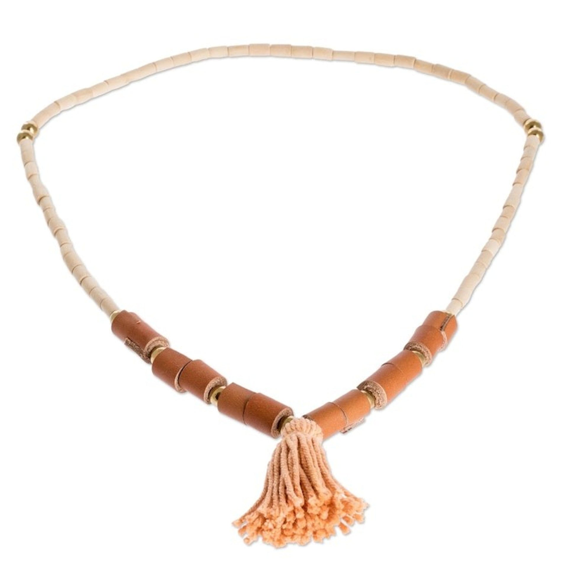 Tasseled Long Beaded Necklace 'Corcovado Bohemian'