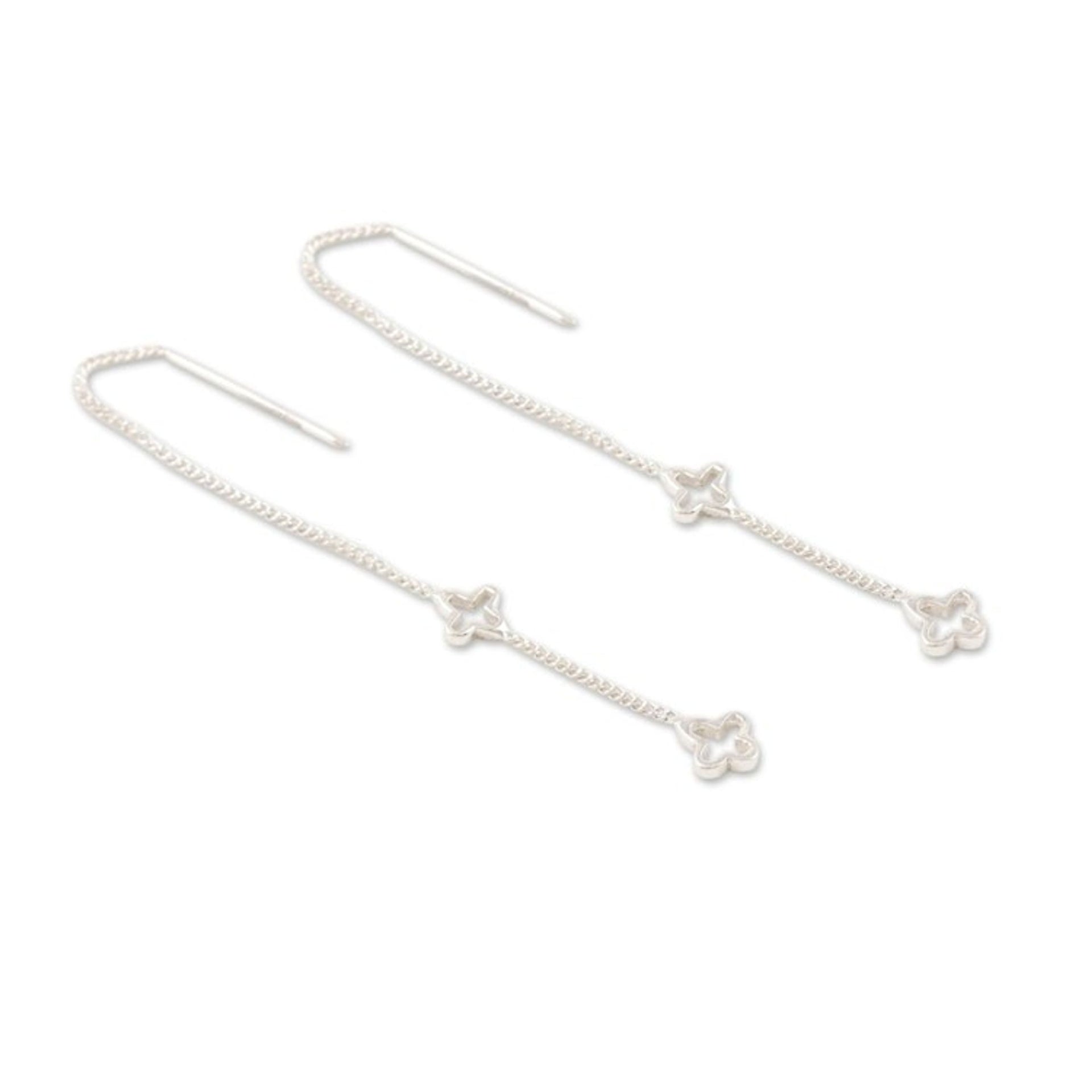 Artisan Crafted Sterling Silver Threader Earrings 'Trend Setter'