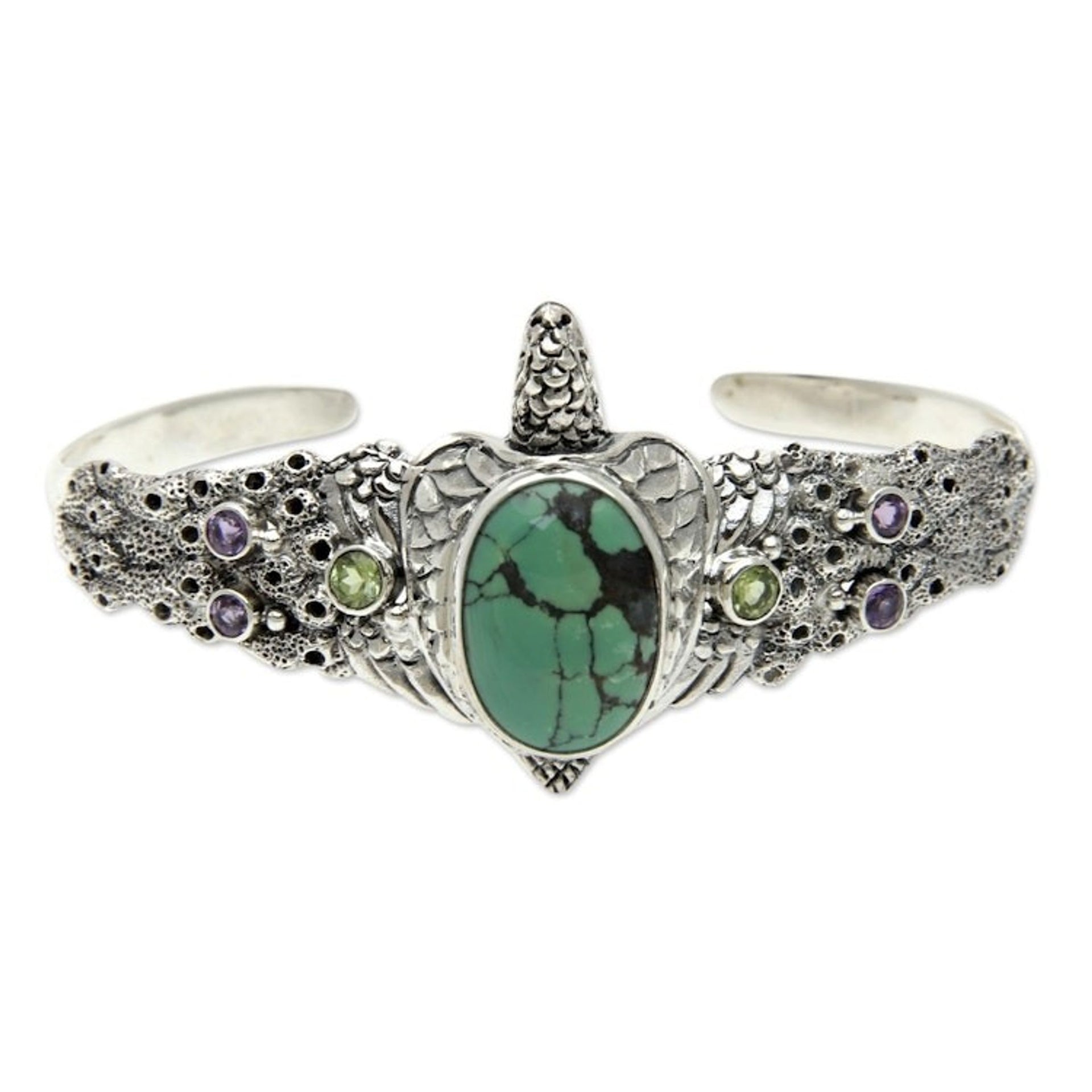 Balinese Turtle Cuff Bracelet 'Turquoise Turtle'