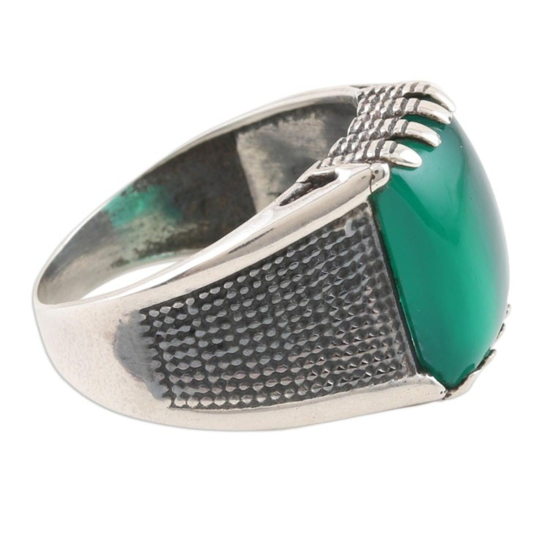 Men's Green Onyx Cocktail Ring 'Green Strength'