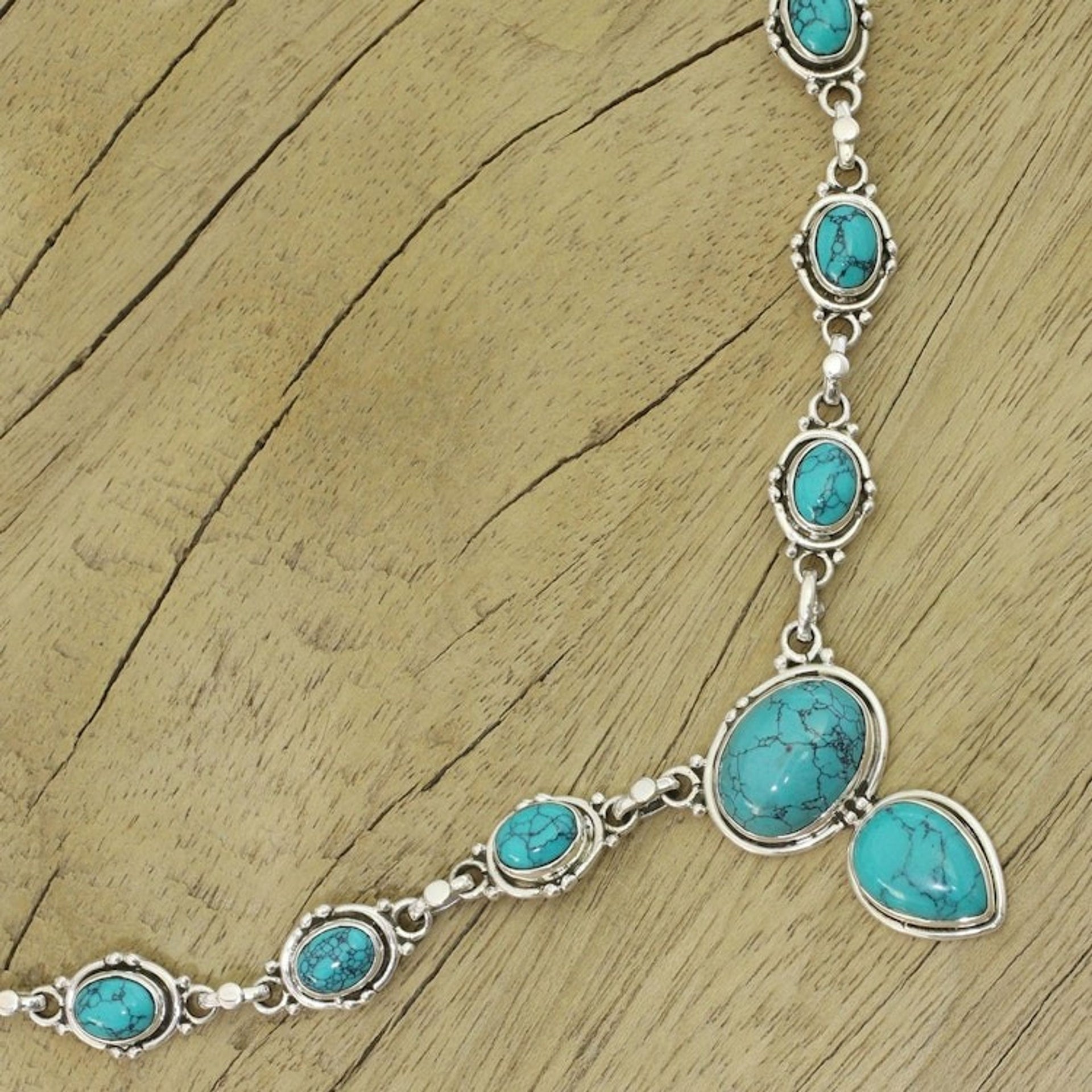 Sterling Silver Y-necklace from Blue Stone Jewelry 'Sky Dream'
