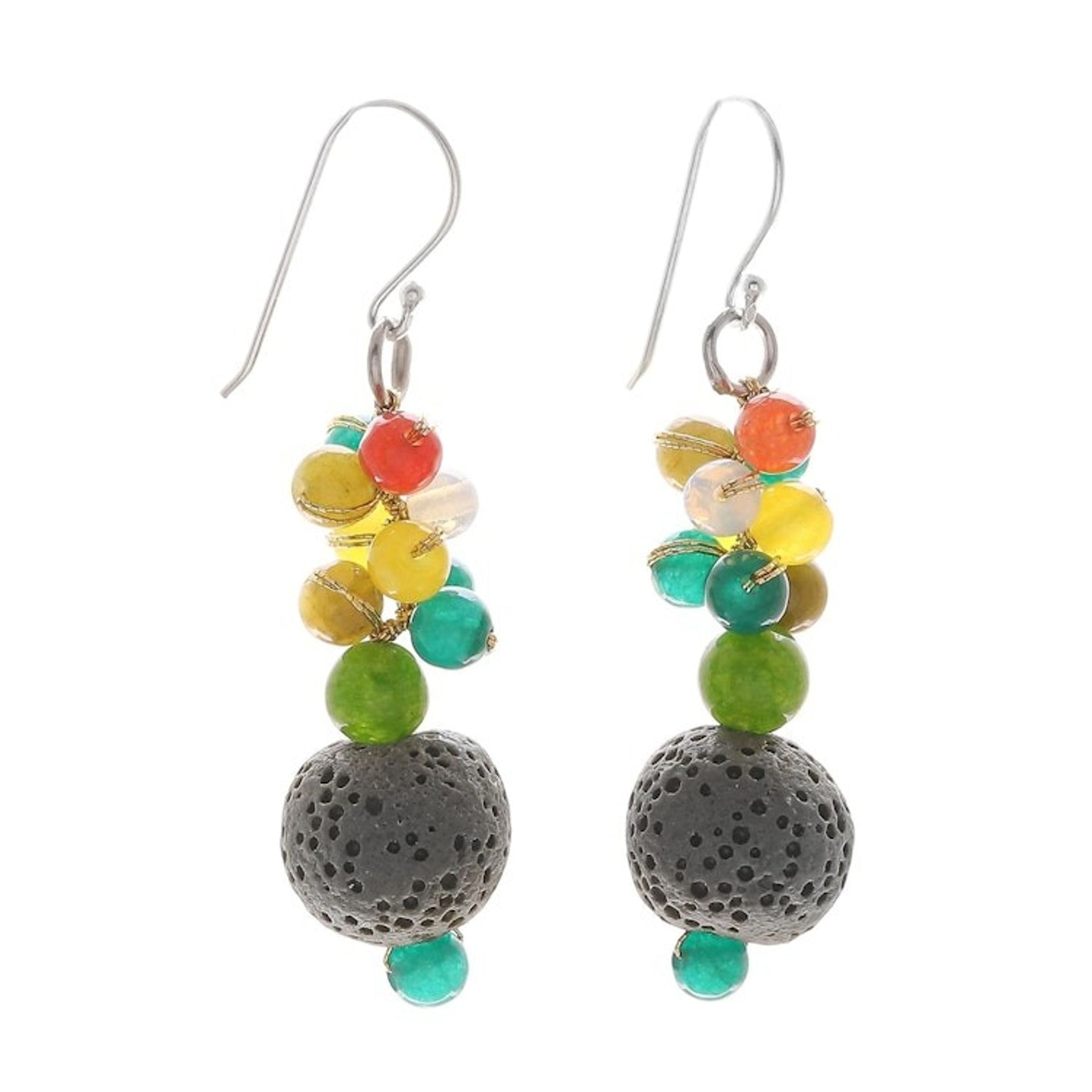 Multi-gemstone Balloon Bouquet Dangle Earrings 'Balloon Bouquet'