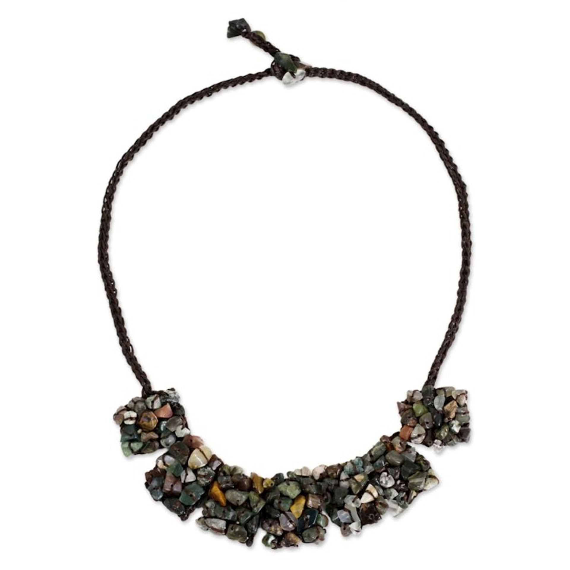 Multicolored Jasper Beaded Pendant Necklace 'A Sense of Nature'