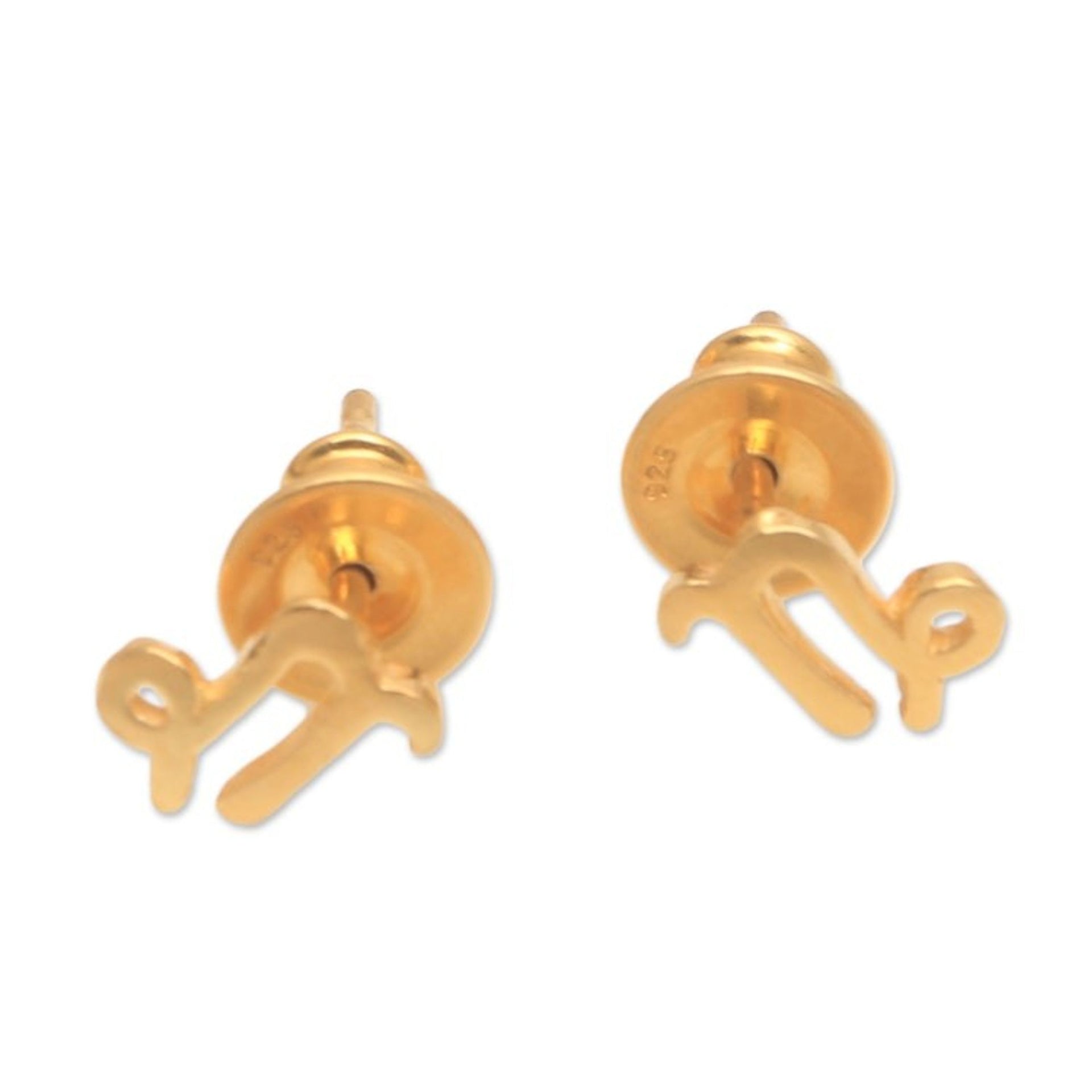 18k Gold Plated Sterling Silver Capricorn Stud Earrings 'Golden Capricorn'