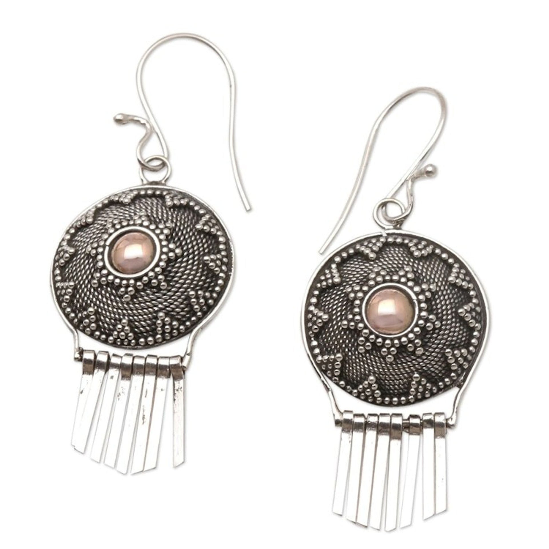 Gold-Accented Sterling Silver Dangle Earrings 'Balinese Musical'