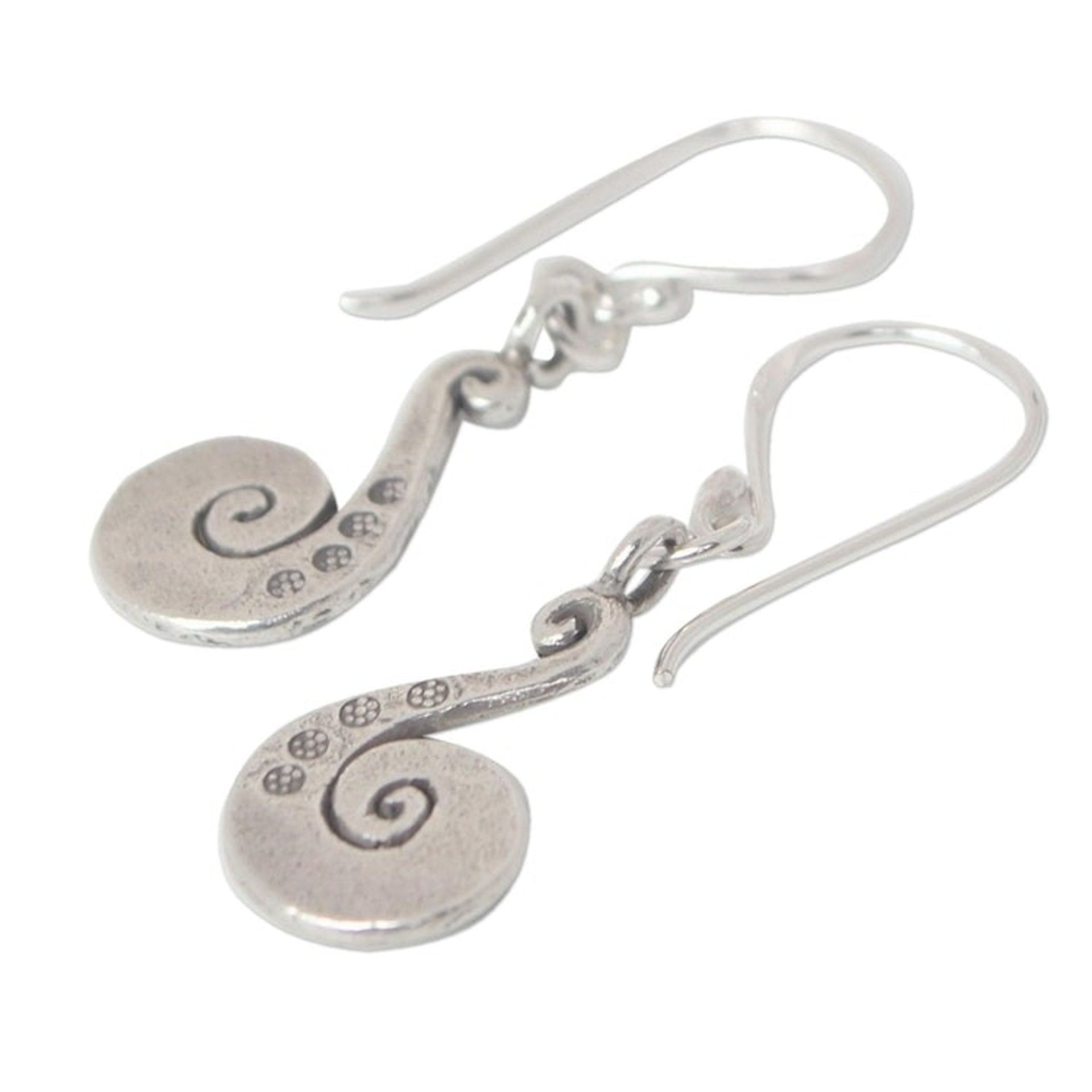 Sterling silver dangle earrings 'Chiang Mai Song'