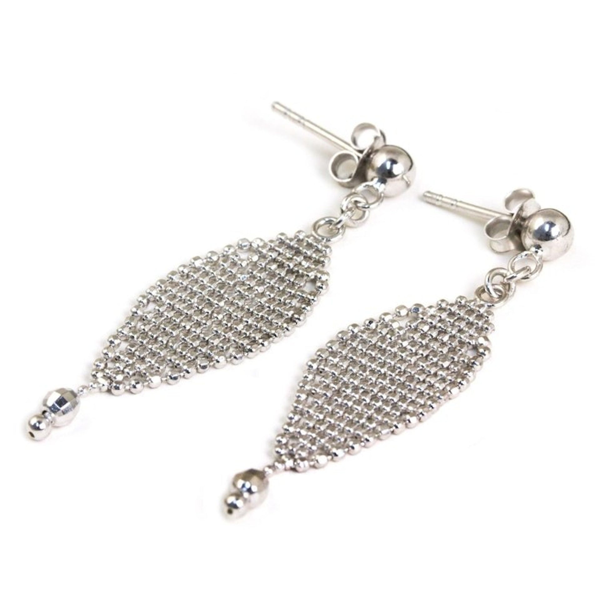 Tulip Inspired Thai Sterling Silver Dangle Earrings 'Tulip Petal'