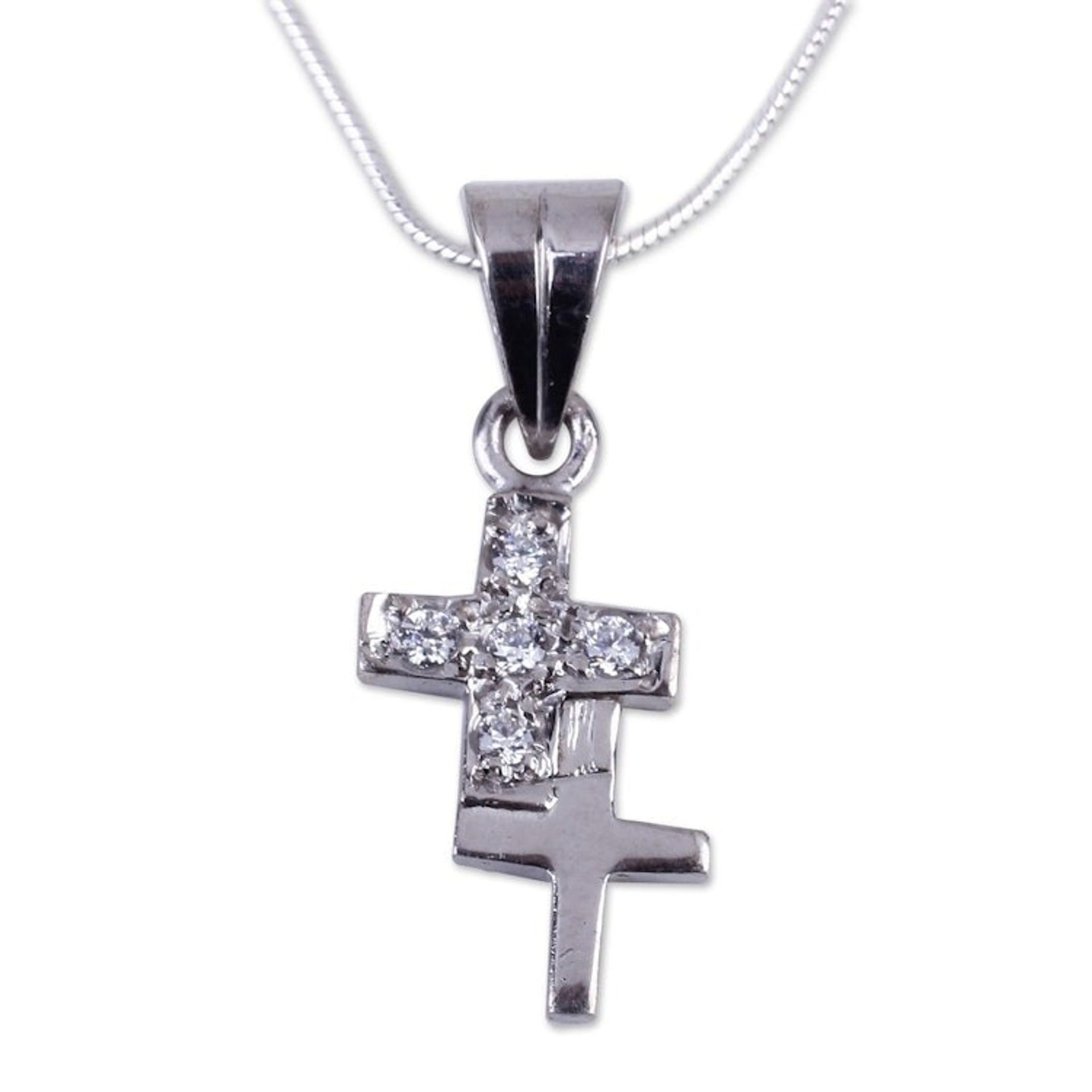 Sterling silver cross necklace 'To Each a Cross'