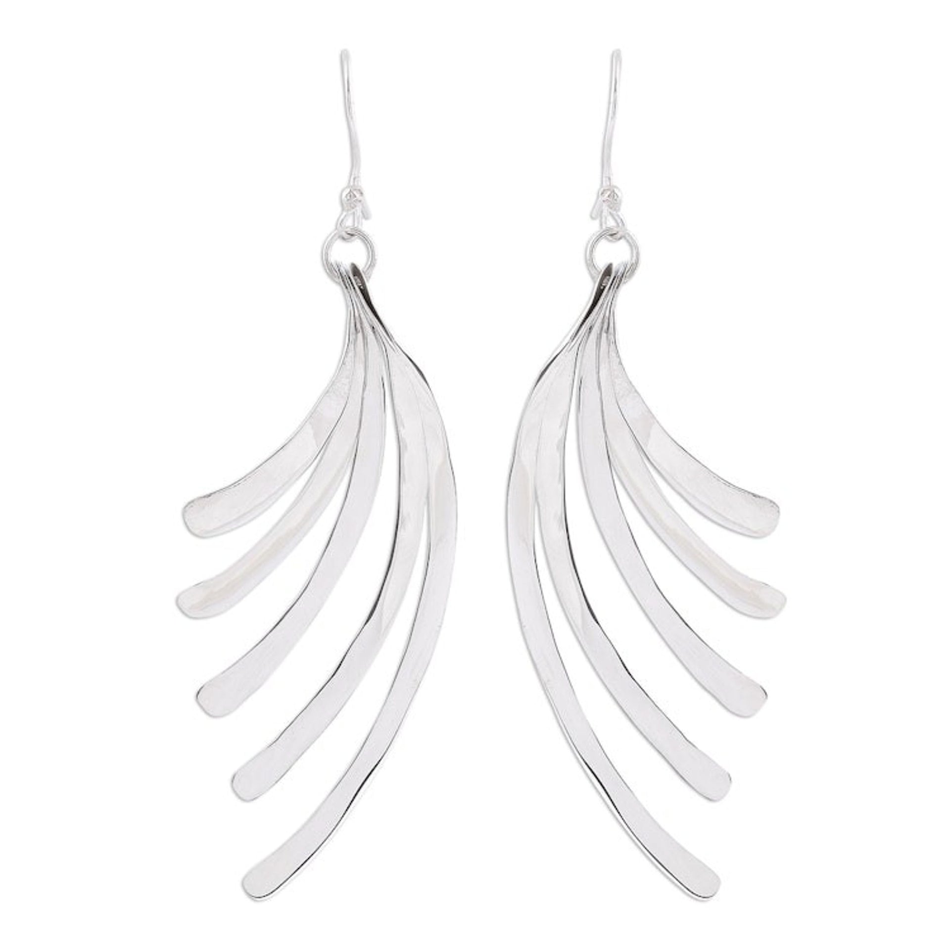 Artisan Crafted Sterling Silver Dangle Earrings from Mexico 'Illusory Cascade'