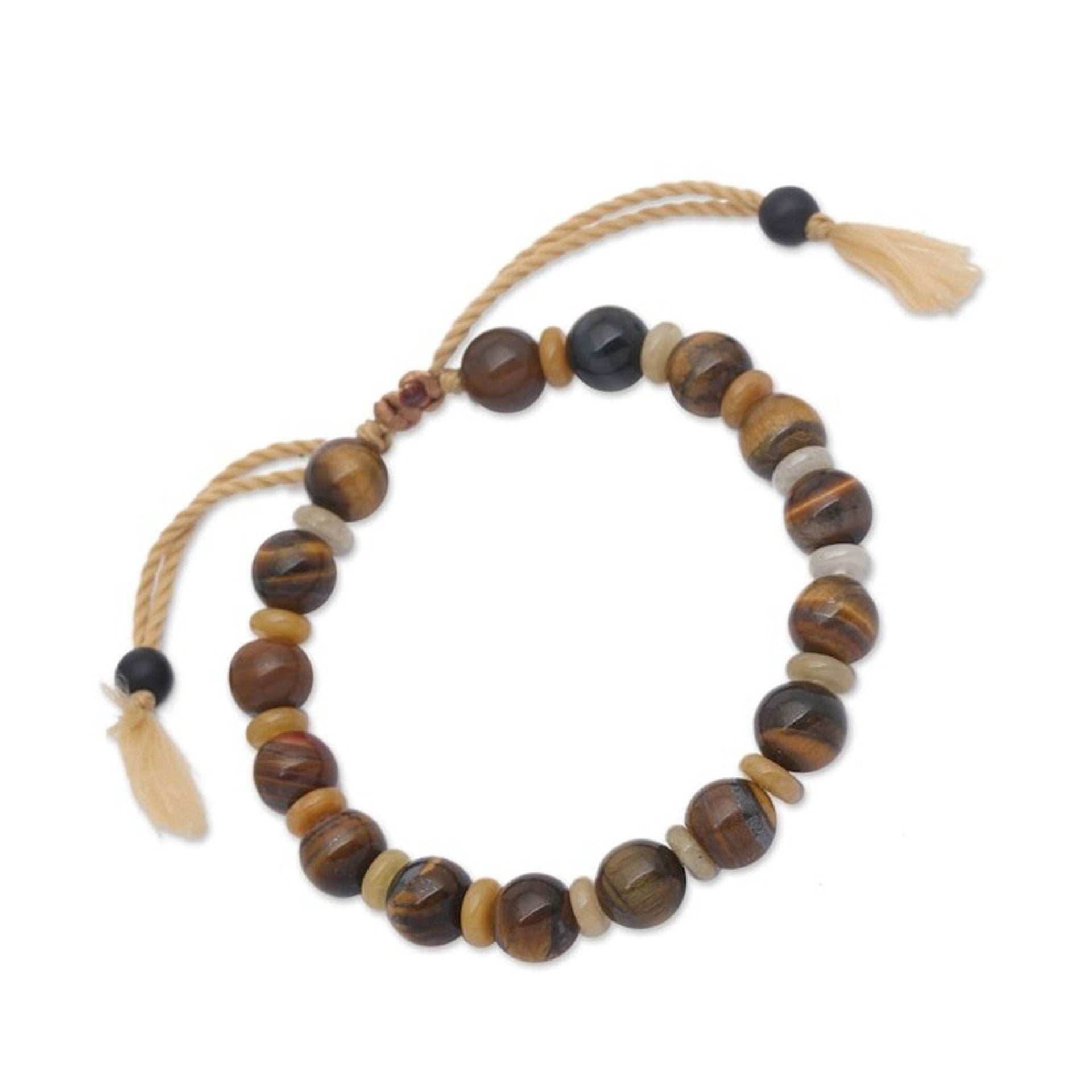 Bohemian Adjustable Multi-Gemstone Beaded Bracelet 'Magical Waves'