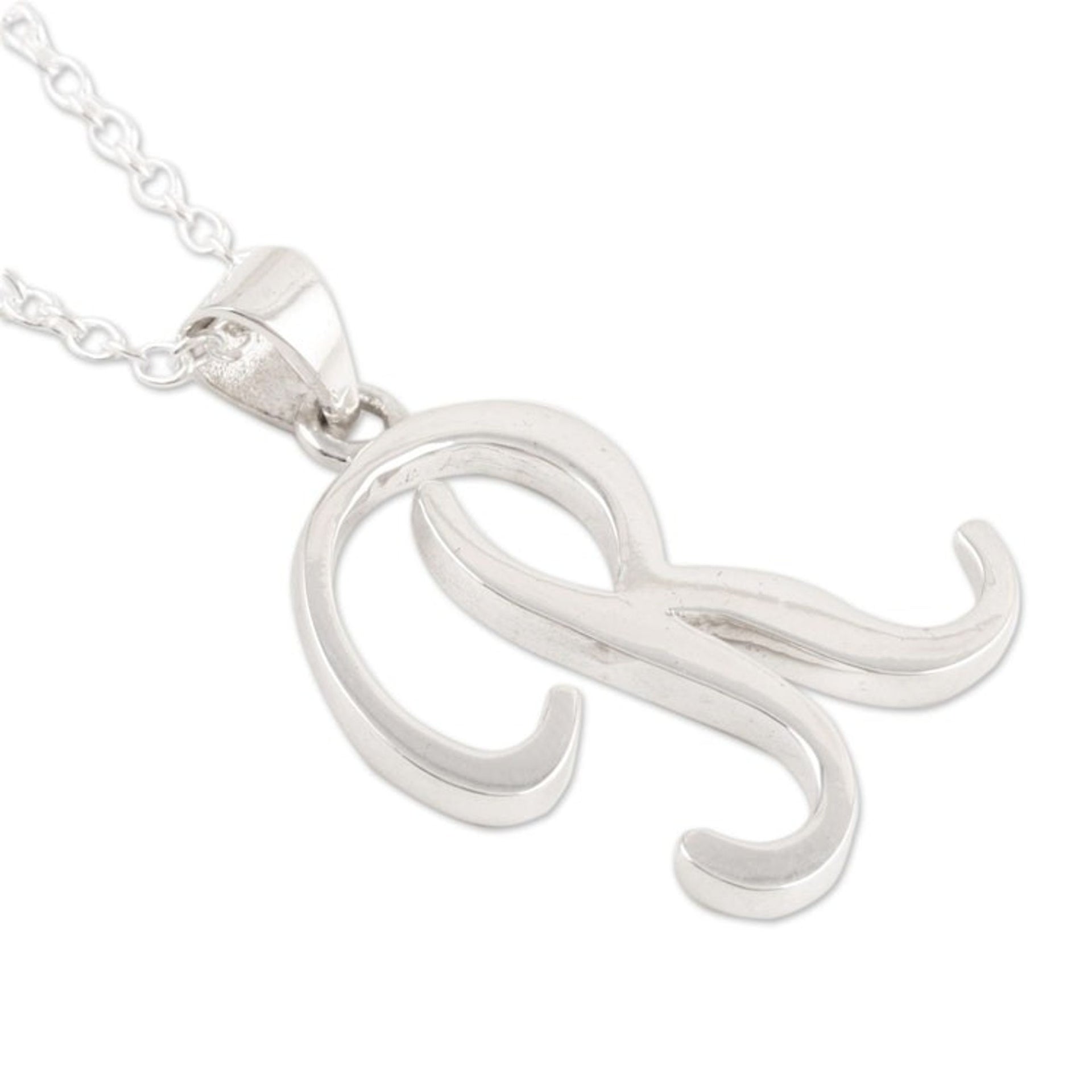 Artisan Crafted R Initial Necklace from India 'Dancing R'