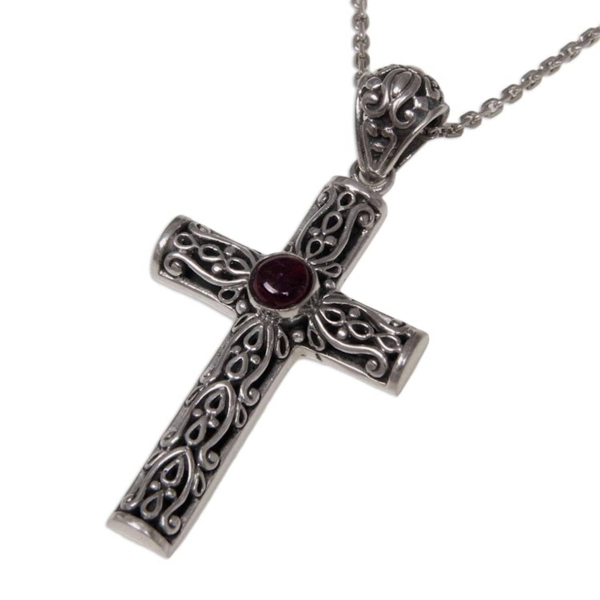 Garnet cross necklace 'Christian Soul'