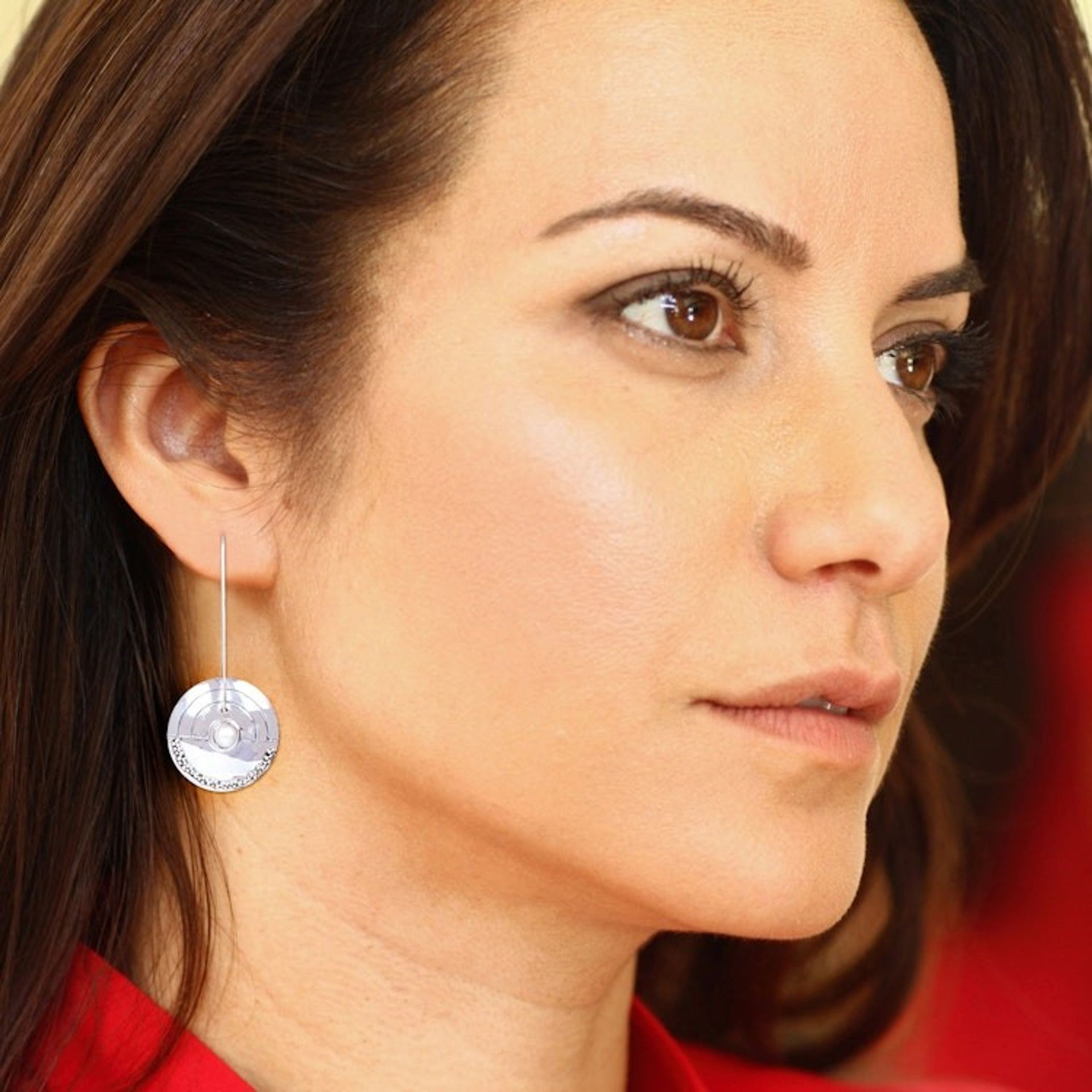 Modern Pearl Sterling Silver Drop Earrings 'Moonlight Sand'