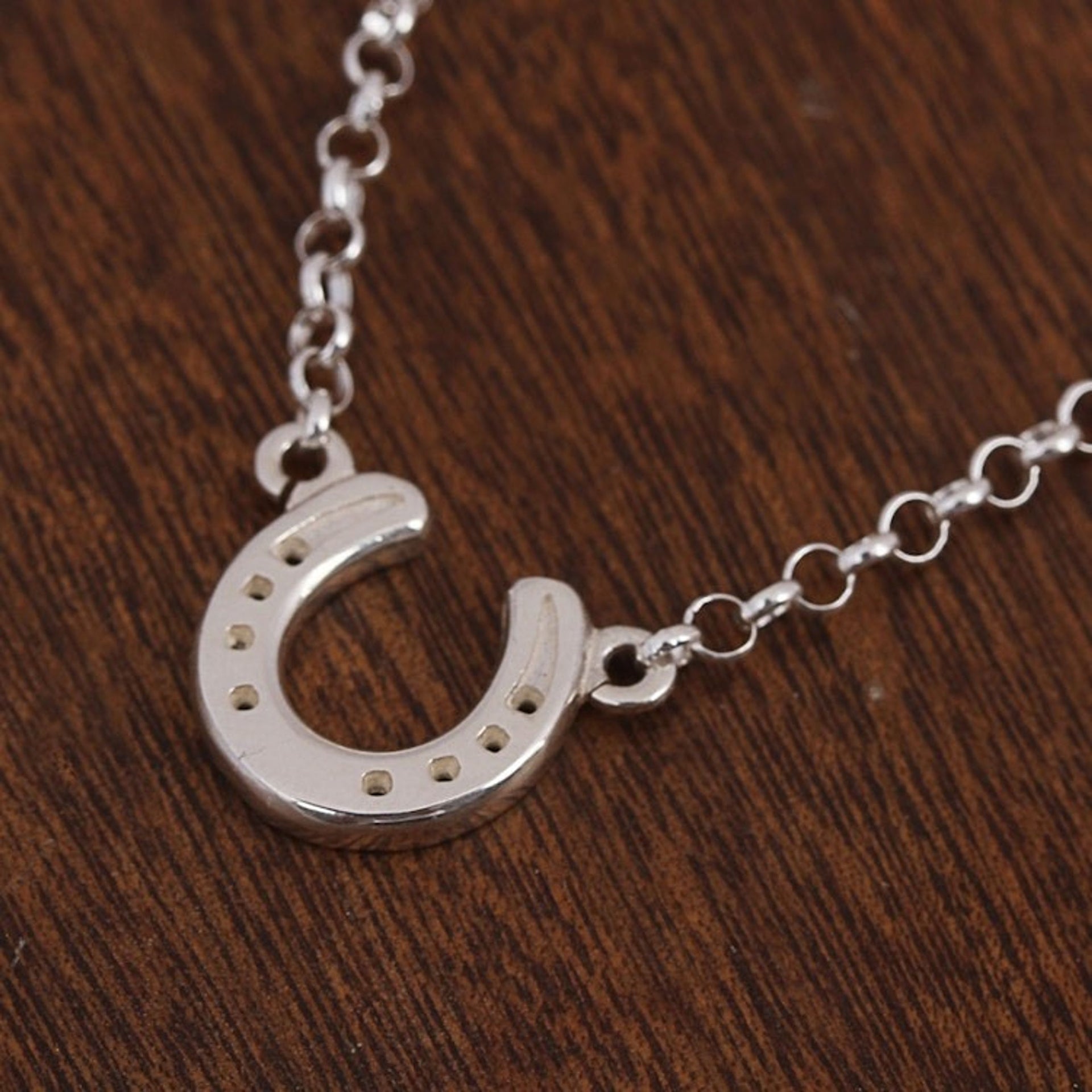 Sterling Silver Horseshoe Pendant Necklace from Mexico 'Beautiful Horseshoe'