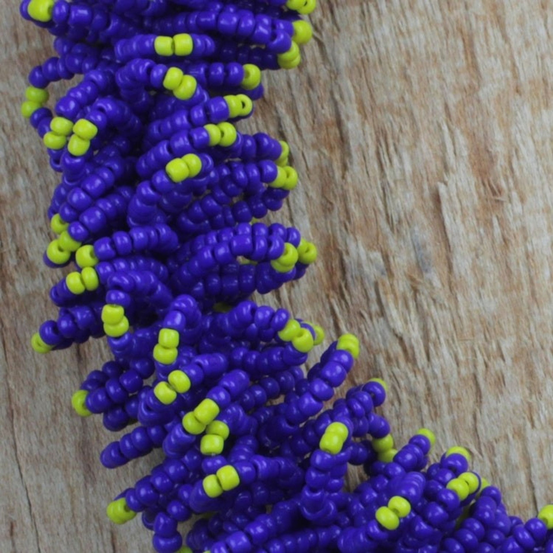 Handcrafted Recycled Glass Beaded Necklace 'Bright Universe'