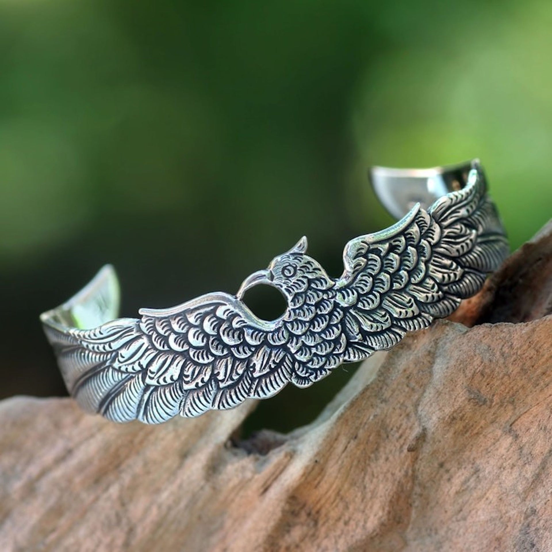 Sterling silver cuff bracelet 'Royal Eagle'