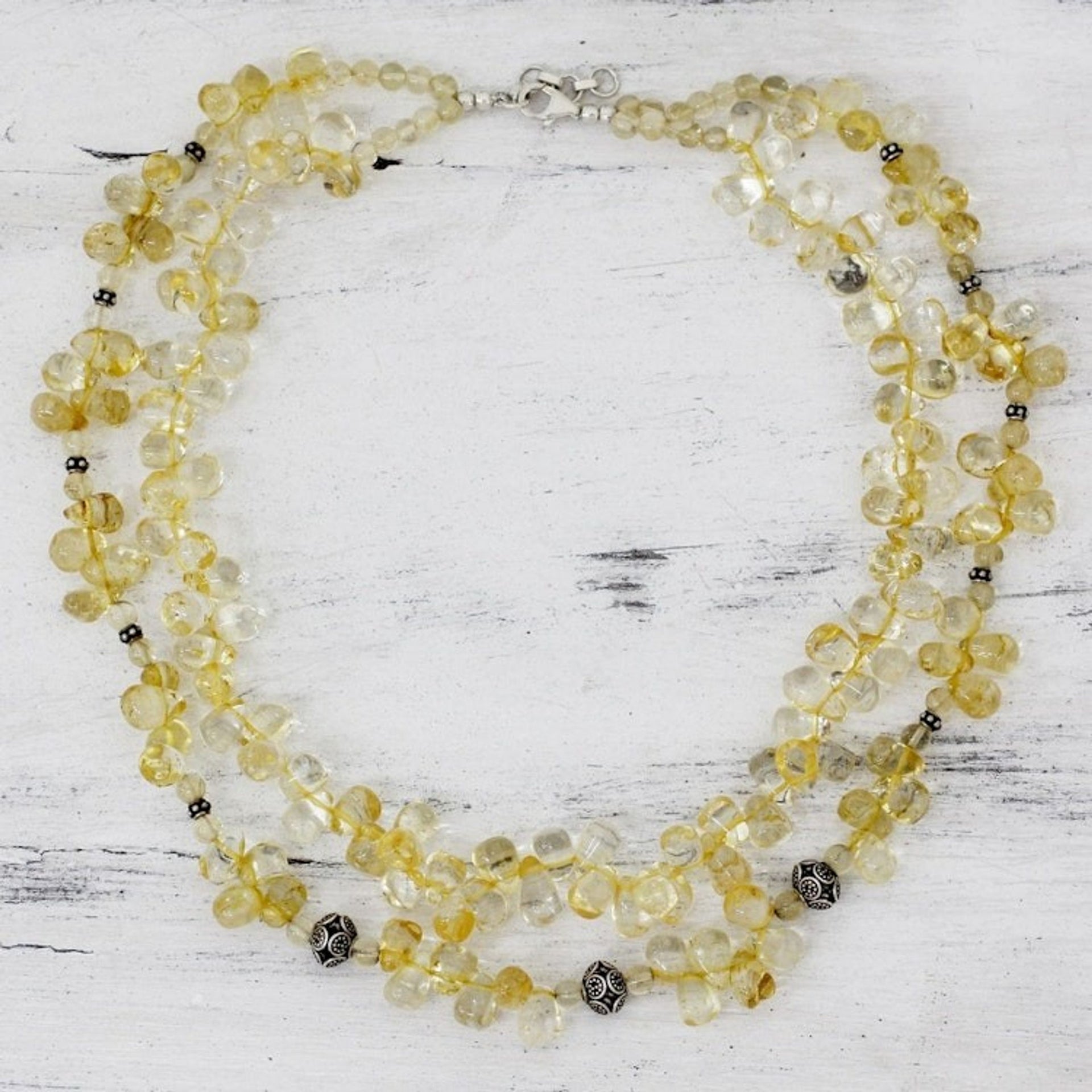 Citrine strand necklace 'Sunny Wisdom'
