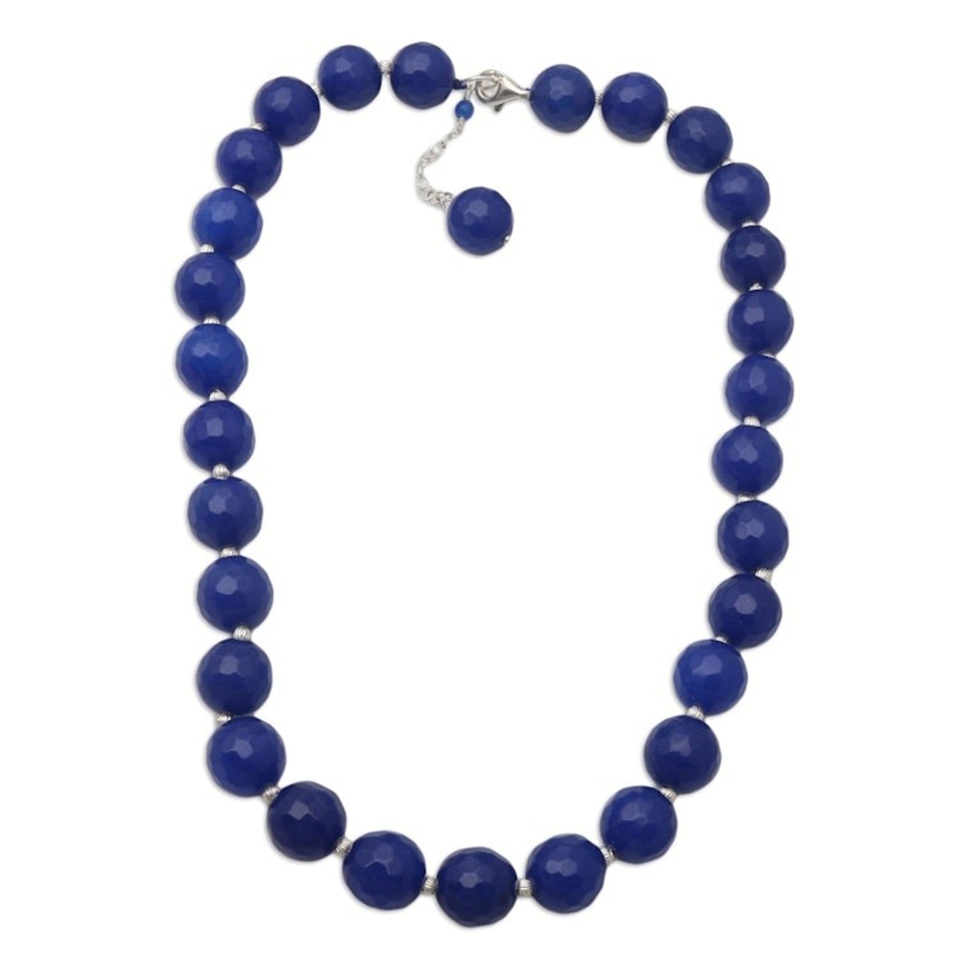 Balinese Sterling Silver and Agate Beaded Necklace 'Evening Cocktail in Midnight'