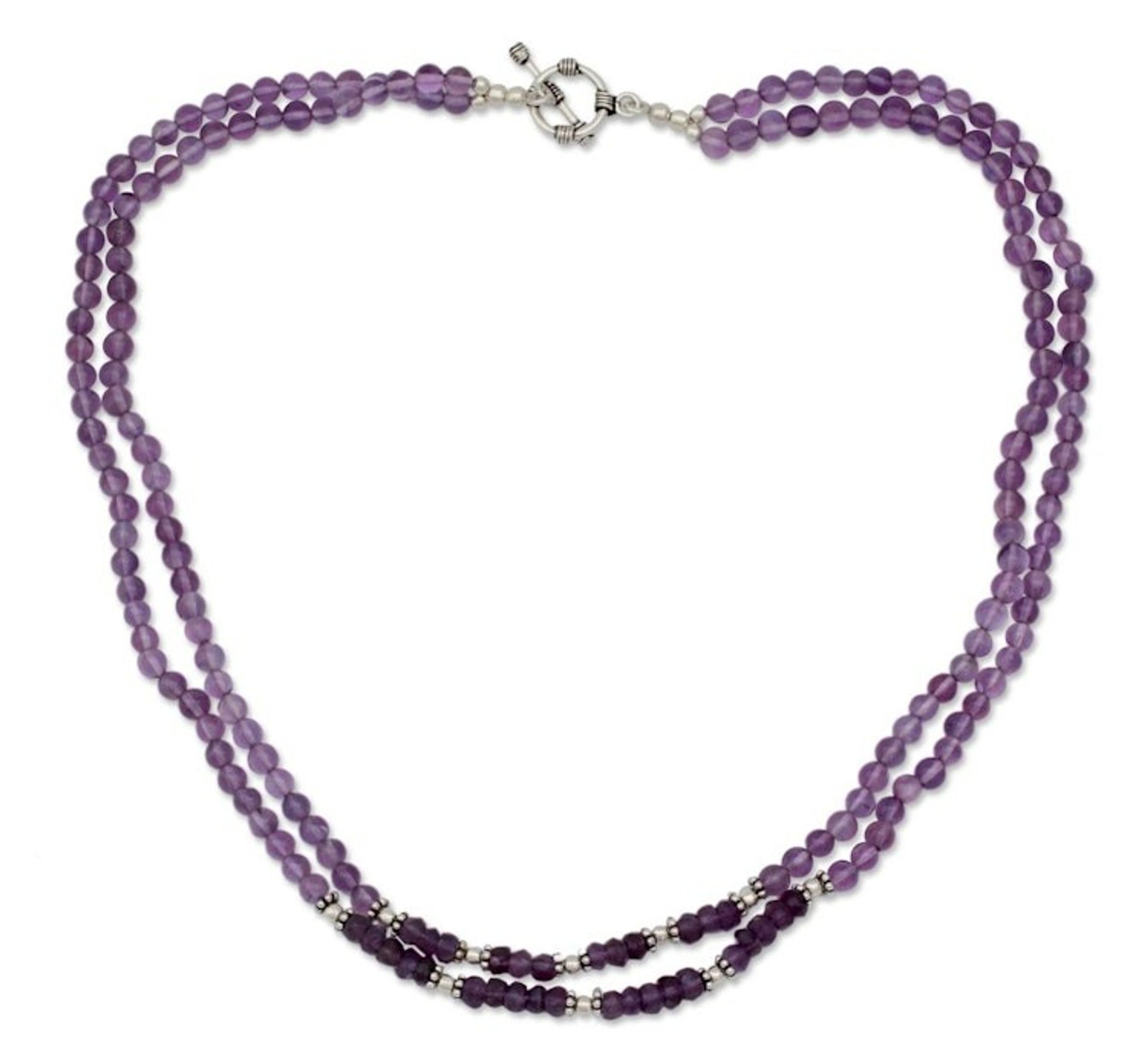 Amethyst strand necklace 'Agra Lilac'