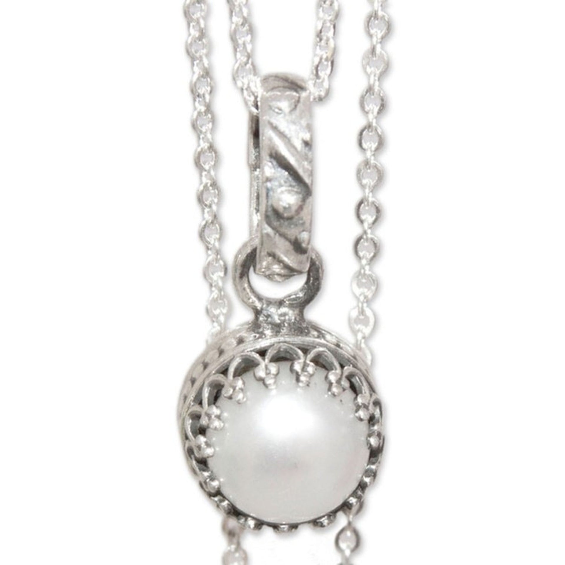 Peace and Calm Fine Silver and Pearl Necklace 'Taxco Royalty'