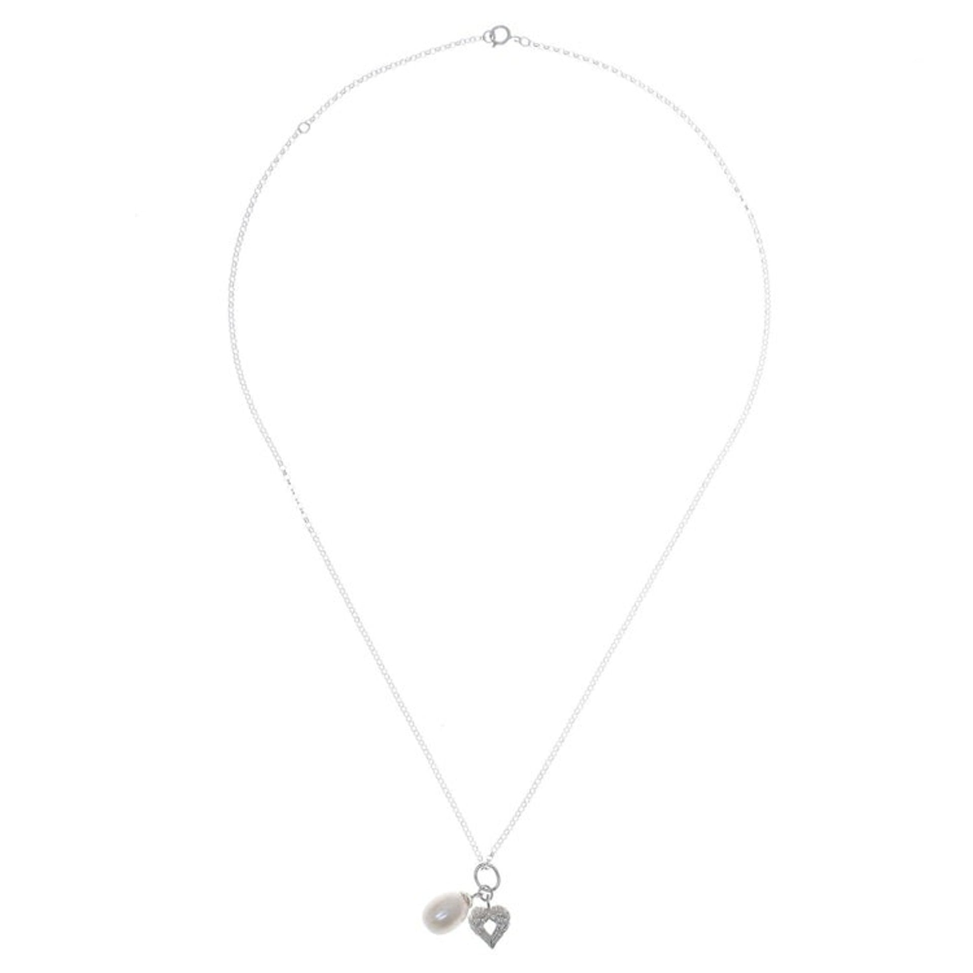 Heart-Shaped Cultured Pearl Pendant Necklace from Thailand 'Bright Heart'
