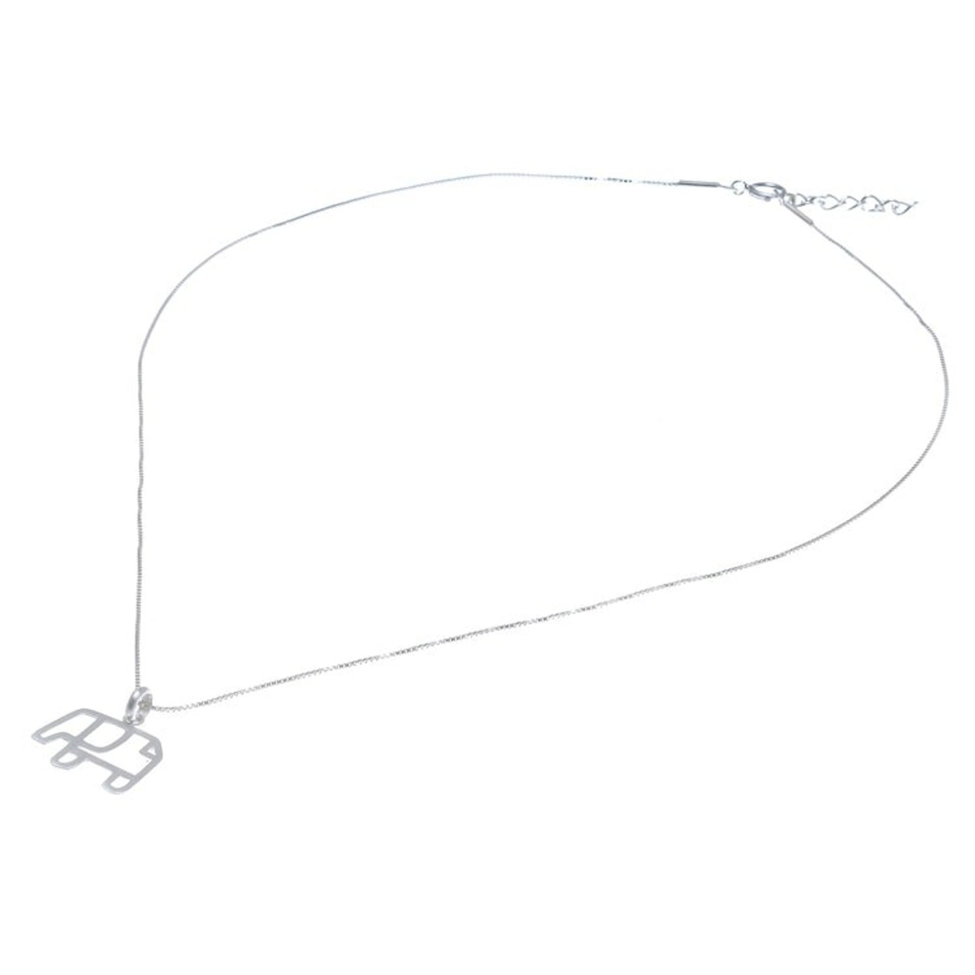 Geometric Sterling Silver Elephant Pendant Necklace 'Elephant Gleam'