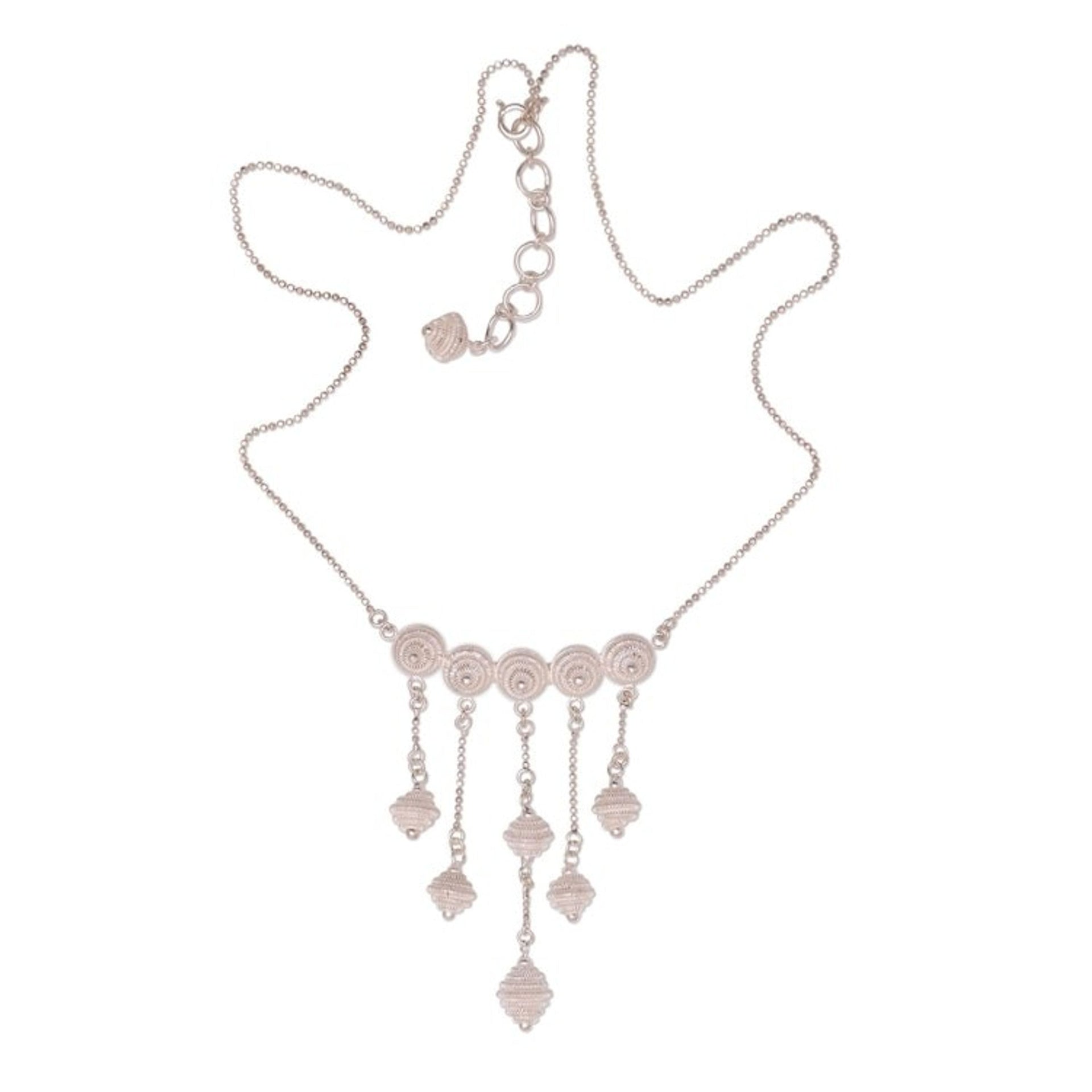 Artisan Crafted Sterling Silver Pendant Necklace from Java 'Sacred Stupa'