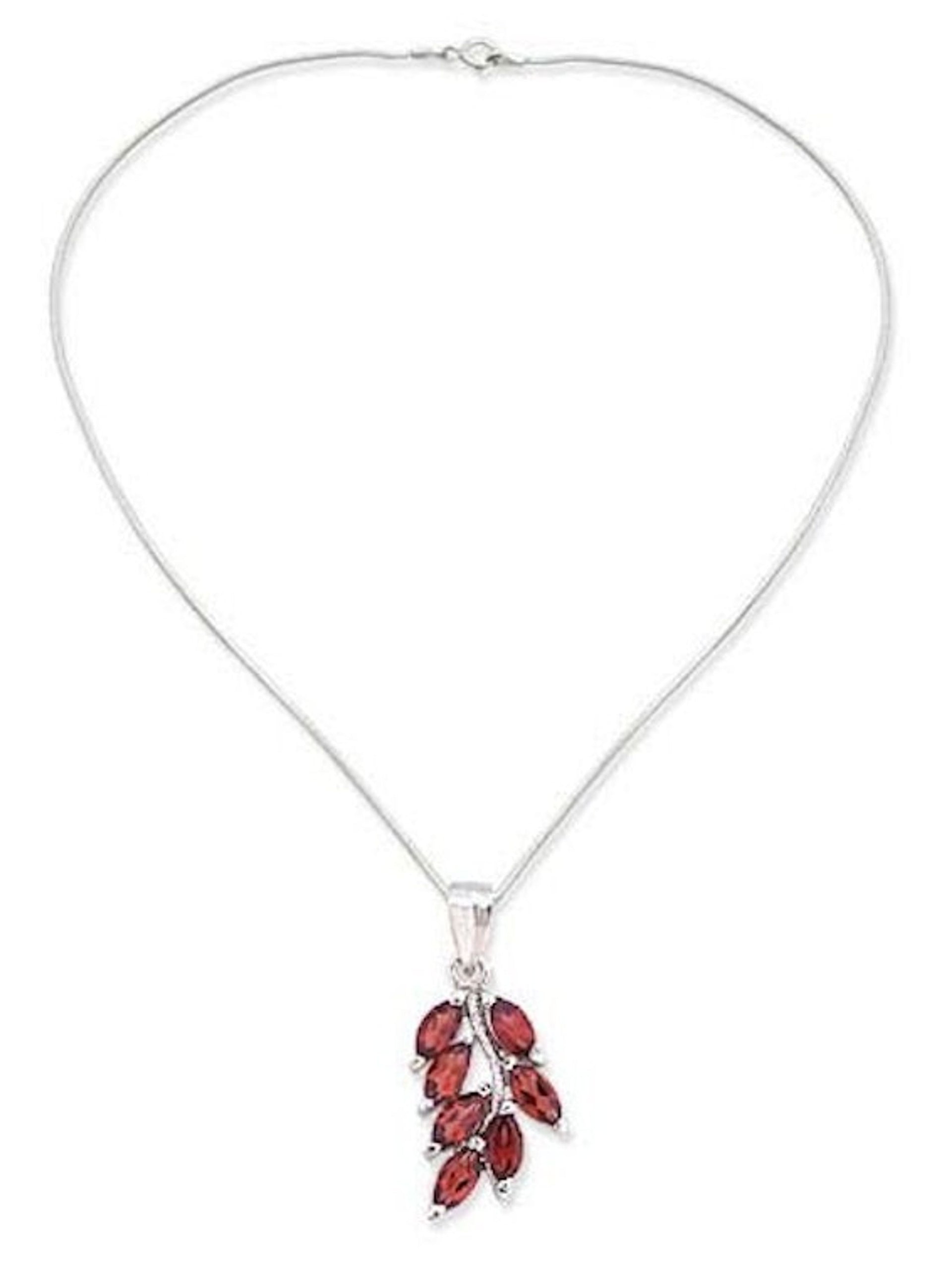 Garnet flower necklace 'Scarlet Blaze'