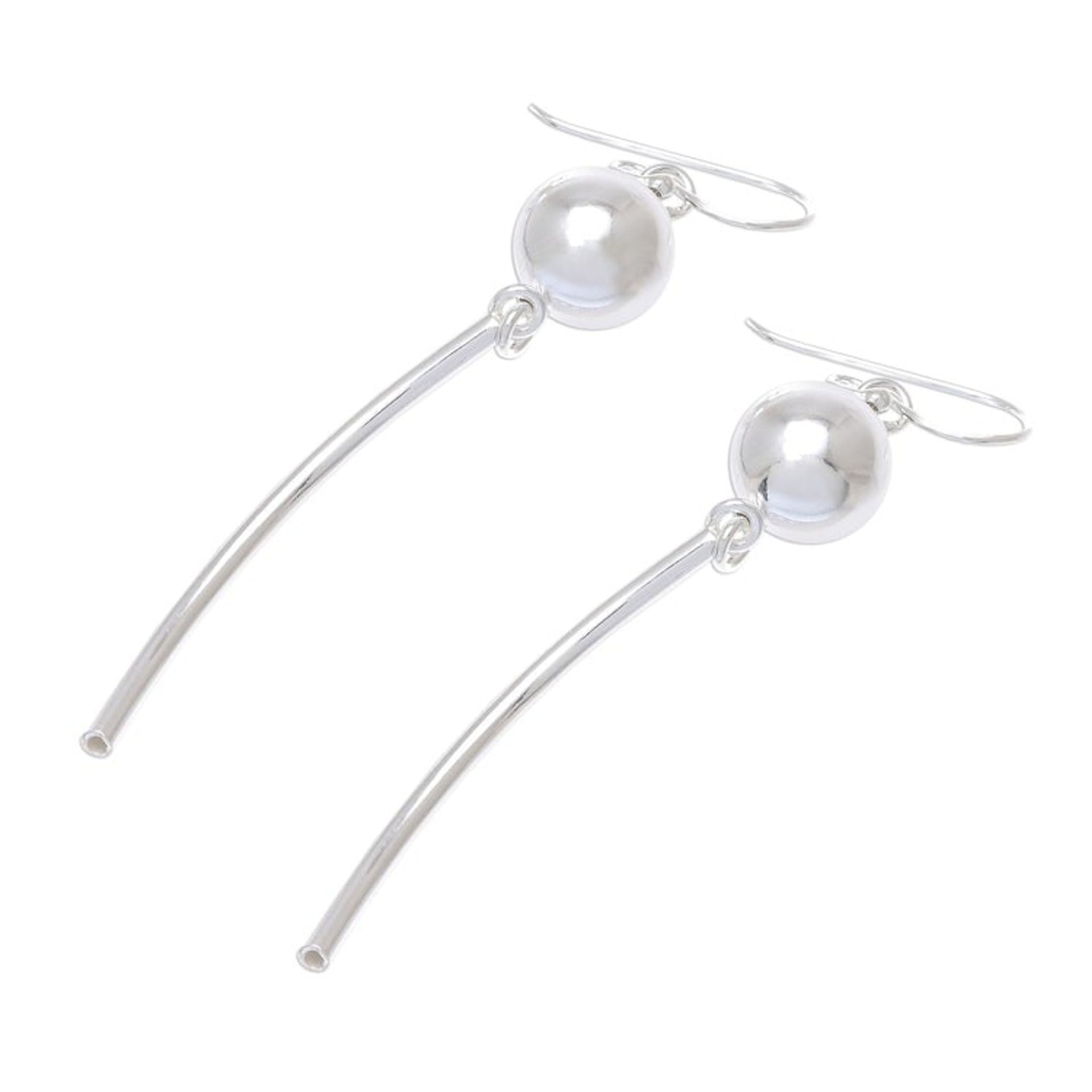 Handcrafted Sterling Silver Dangle Earrings from Thailand 'Swinging Song'