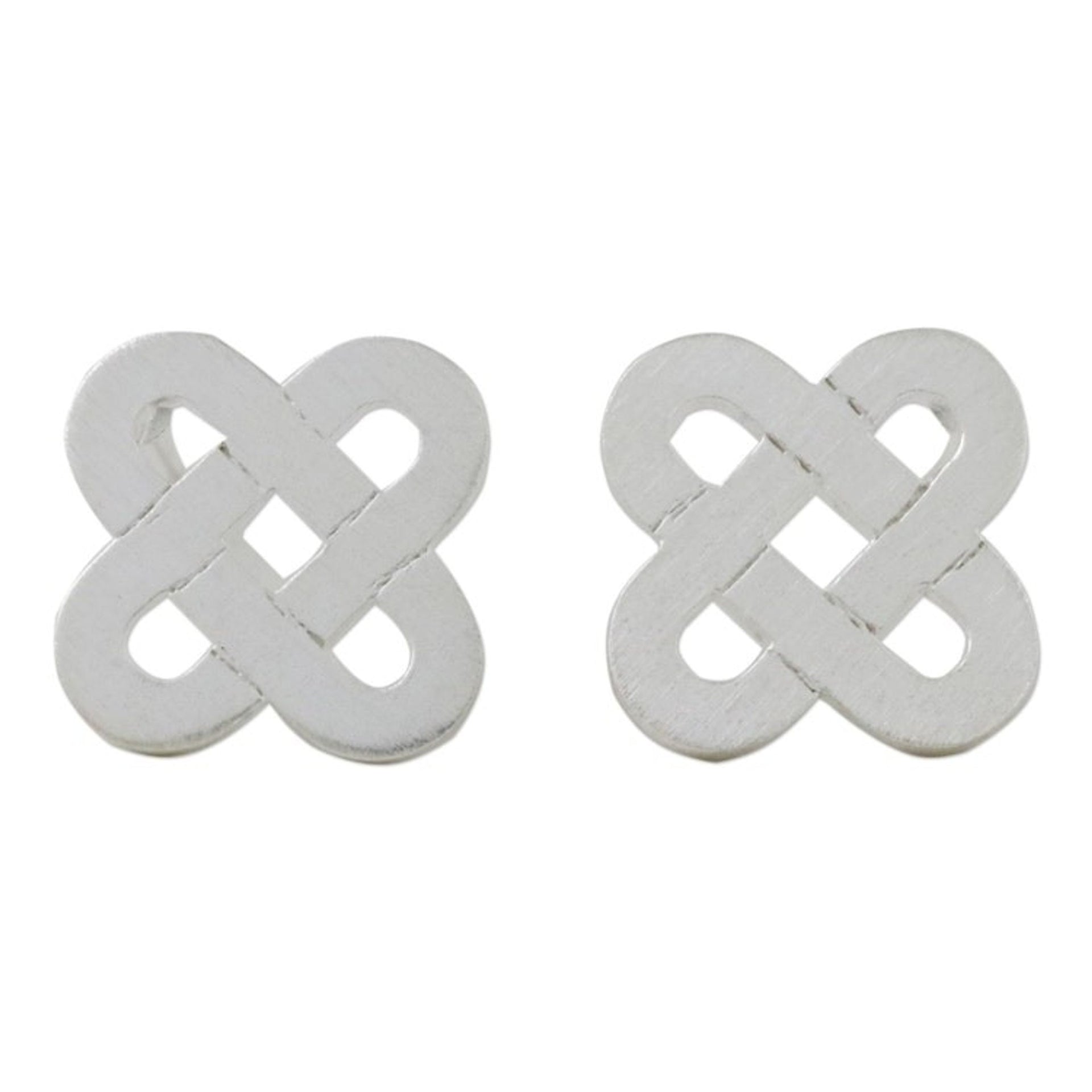 Crossed Ovals Sterling Silver Stud Earrings from Thailand 'Cross Paths'