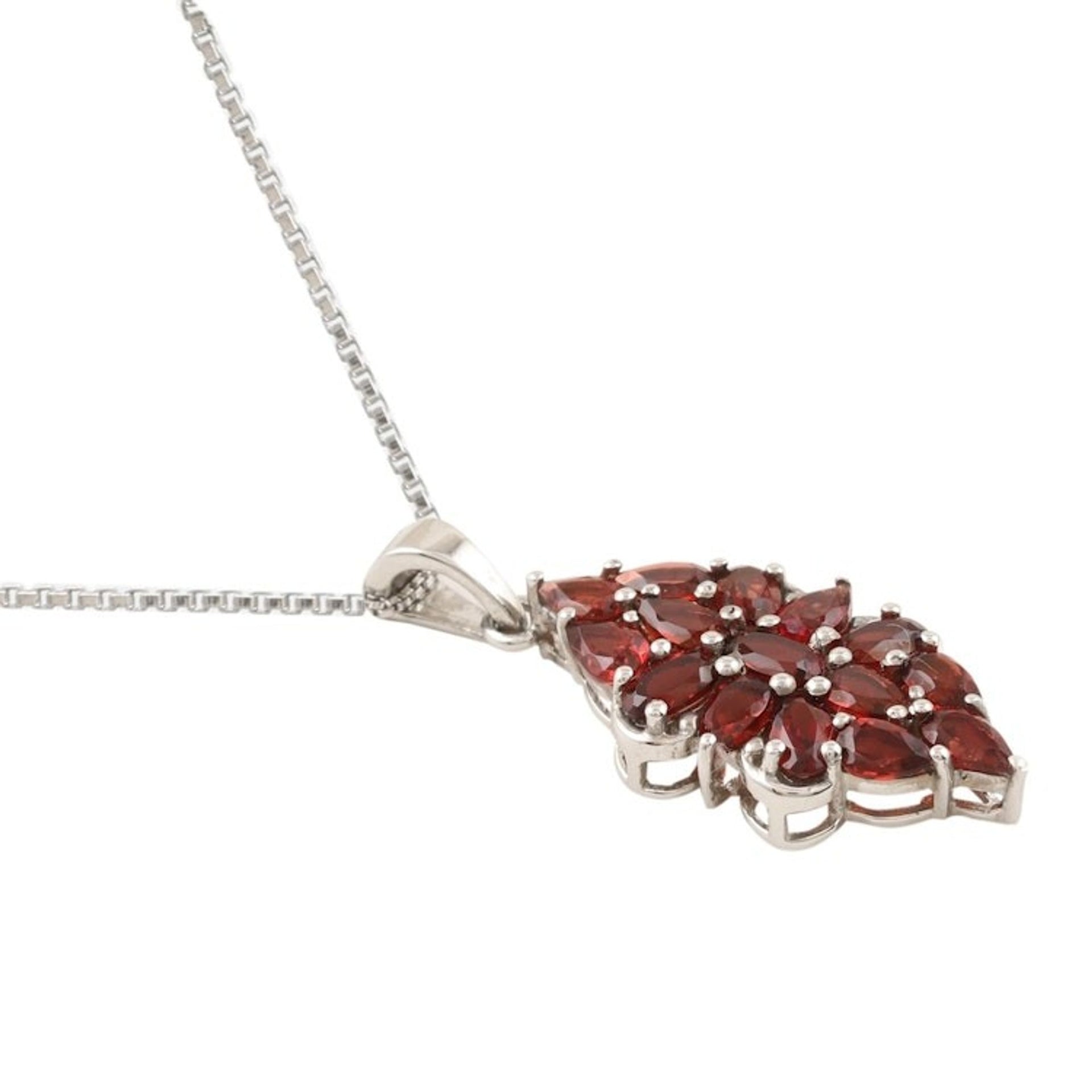 Garnet and Sterling Silver Pendant Necklace 'Dark Red Beauty'