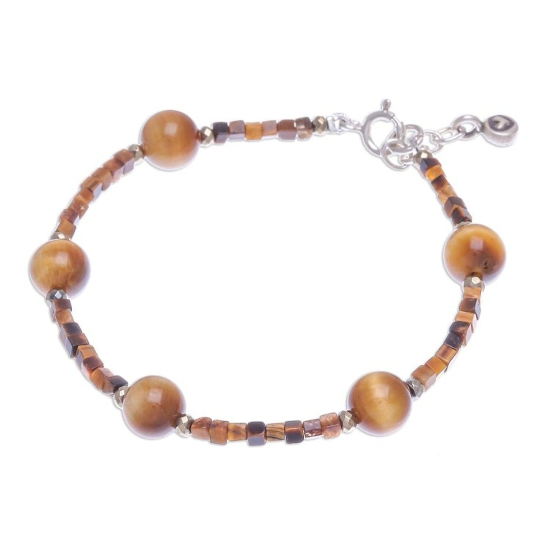 Handmade Tiger's Eye and Hematite Beaded Bracelet 'Mental Clarity'