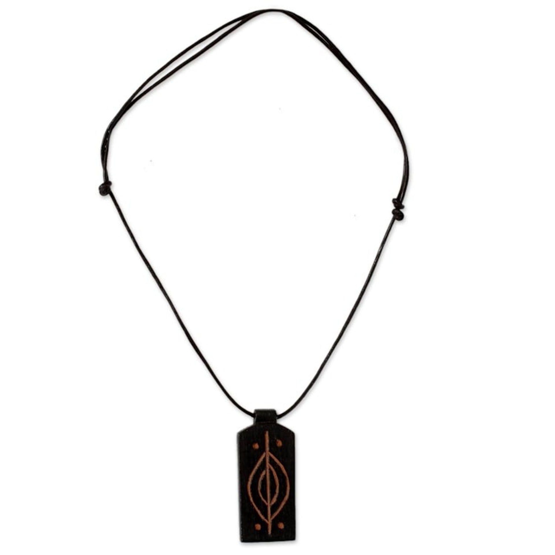 Handmade African Wood Pendant Necklace 'Kasapa'