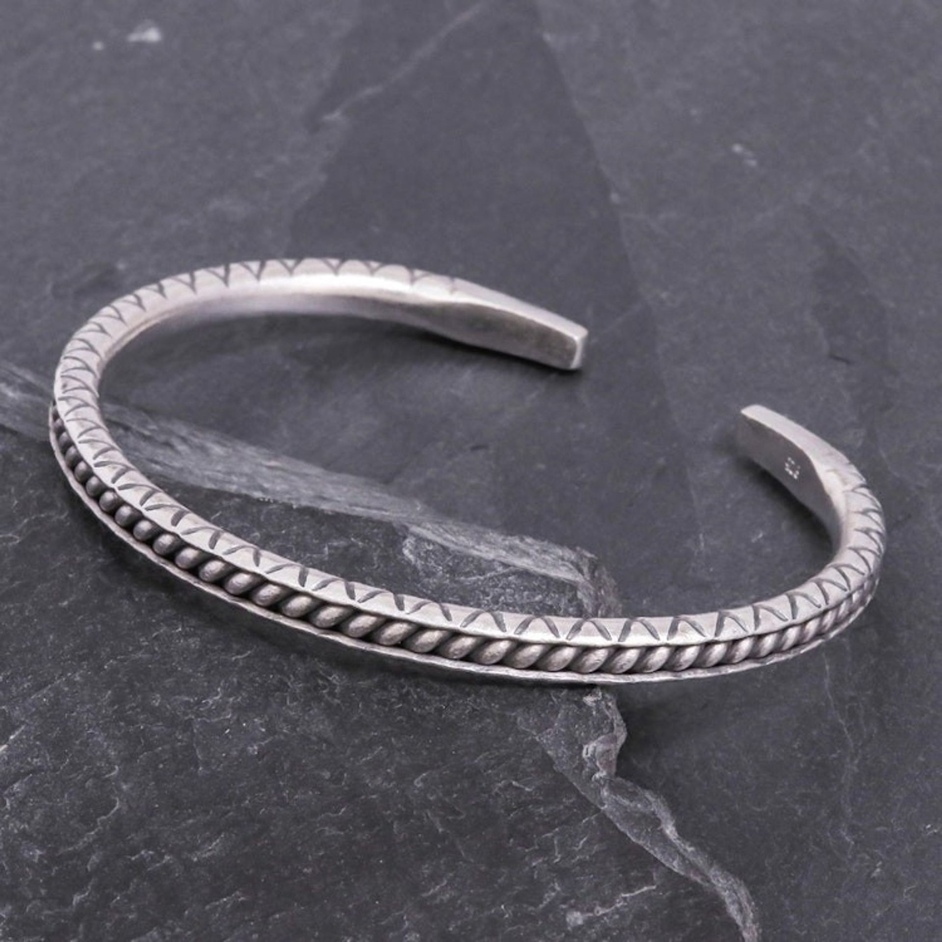 Hill Tribe Style Sterling Silver Cuff Bracelet 'Hill Tribe Trail'