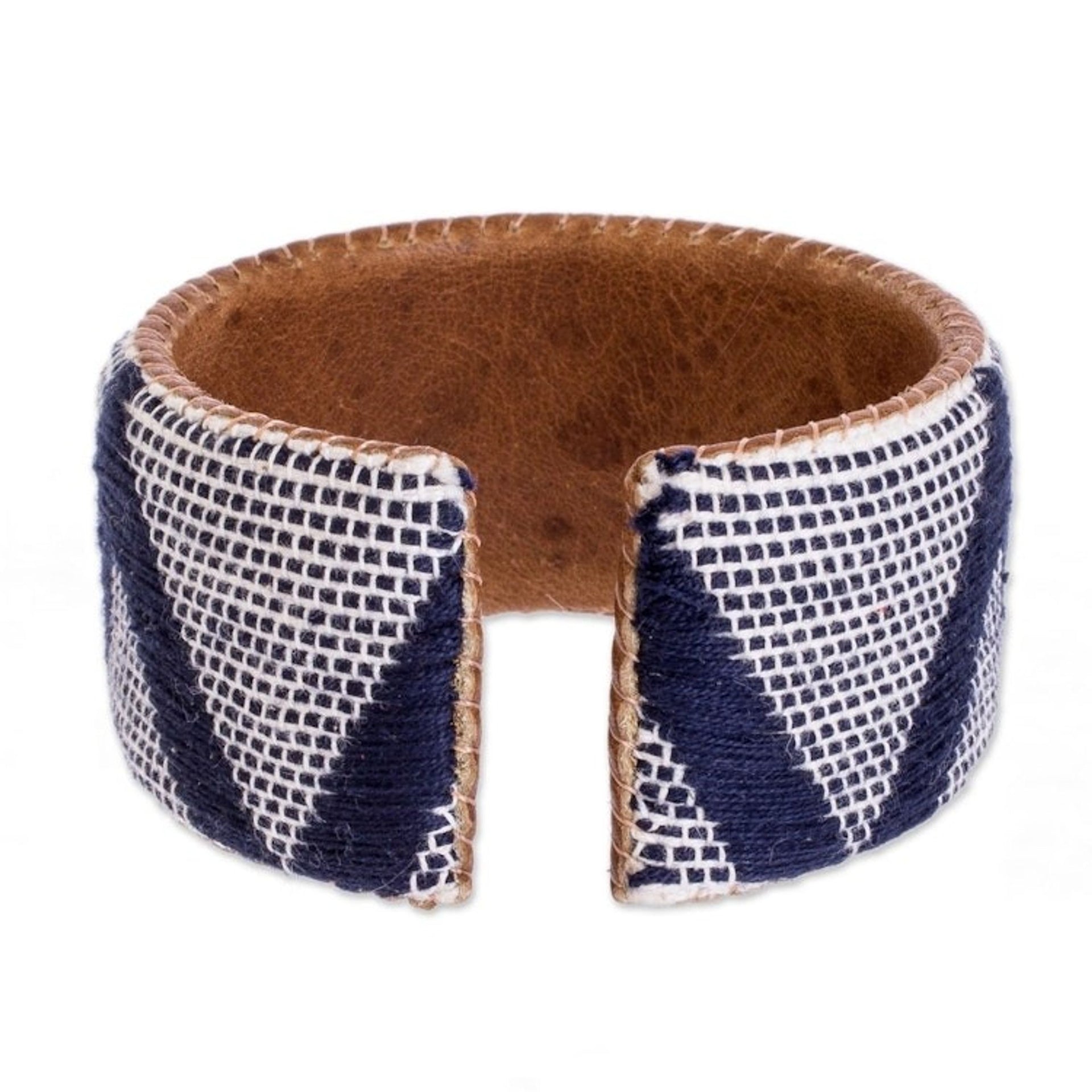 Artisan Crafted Blue and White Bracelet 'Comalapa Highlands in Blue'