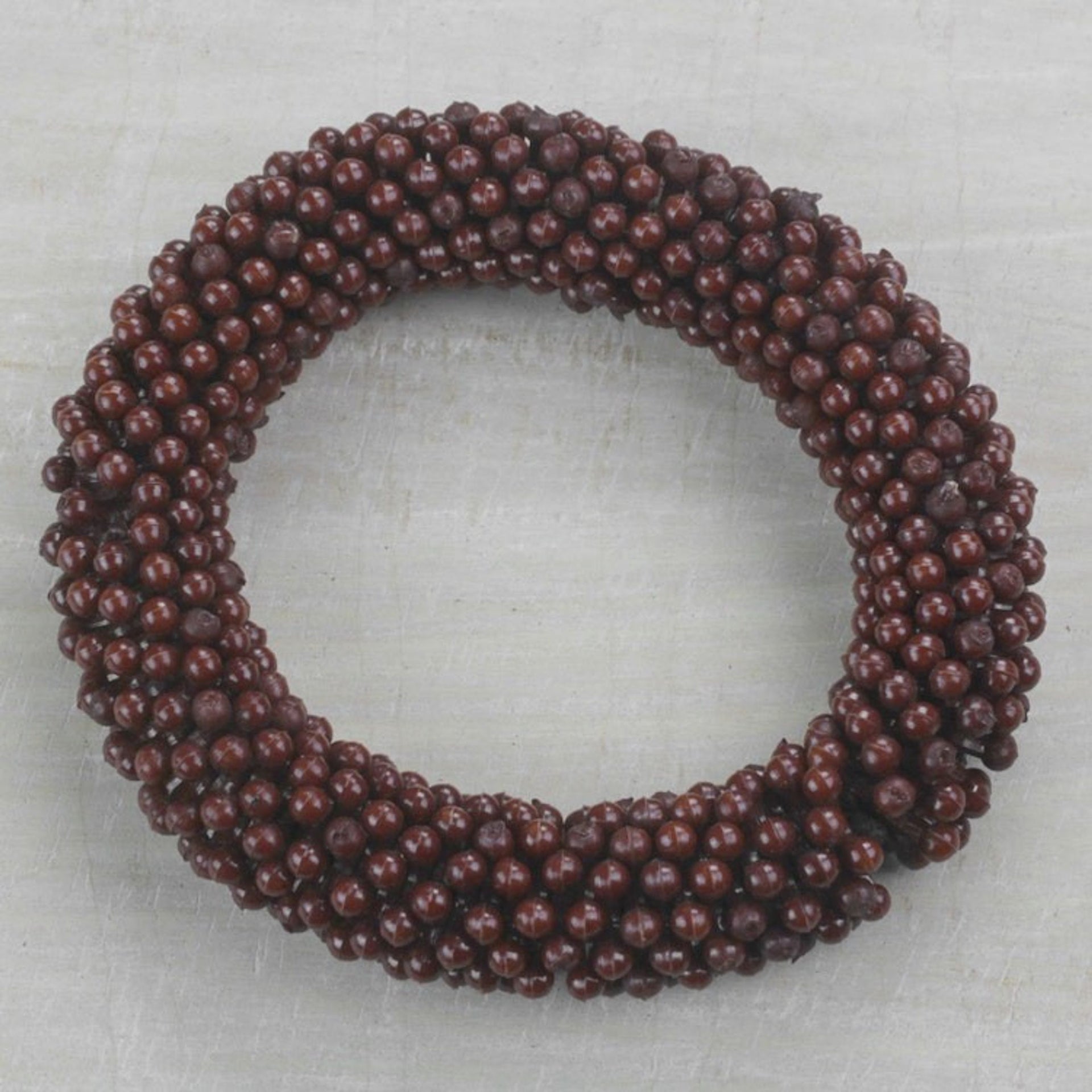 Recycled Glass Beaded Stretch Bracelet from Ghana 'Bold Ohene'