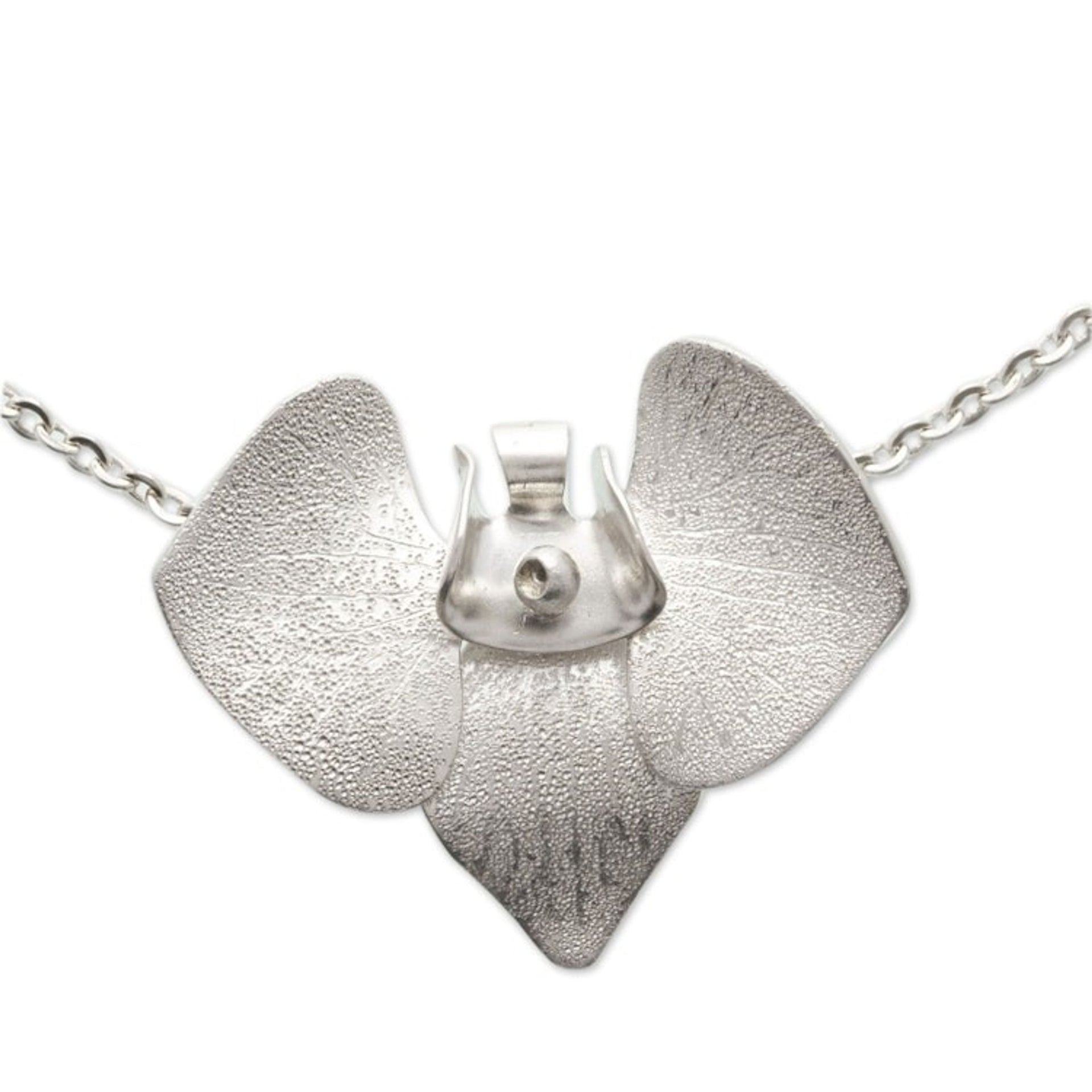 Butterfly Orchid Pendant Necklace in a Combination Finish 'Butterfly Orchid'