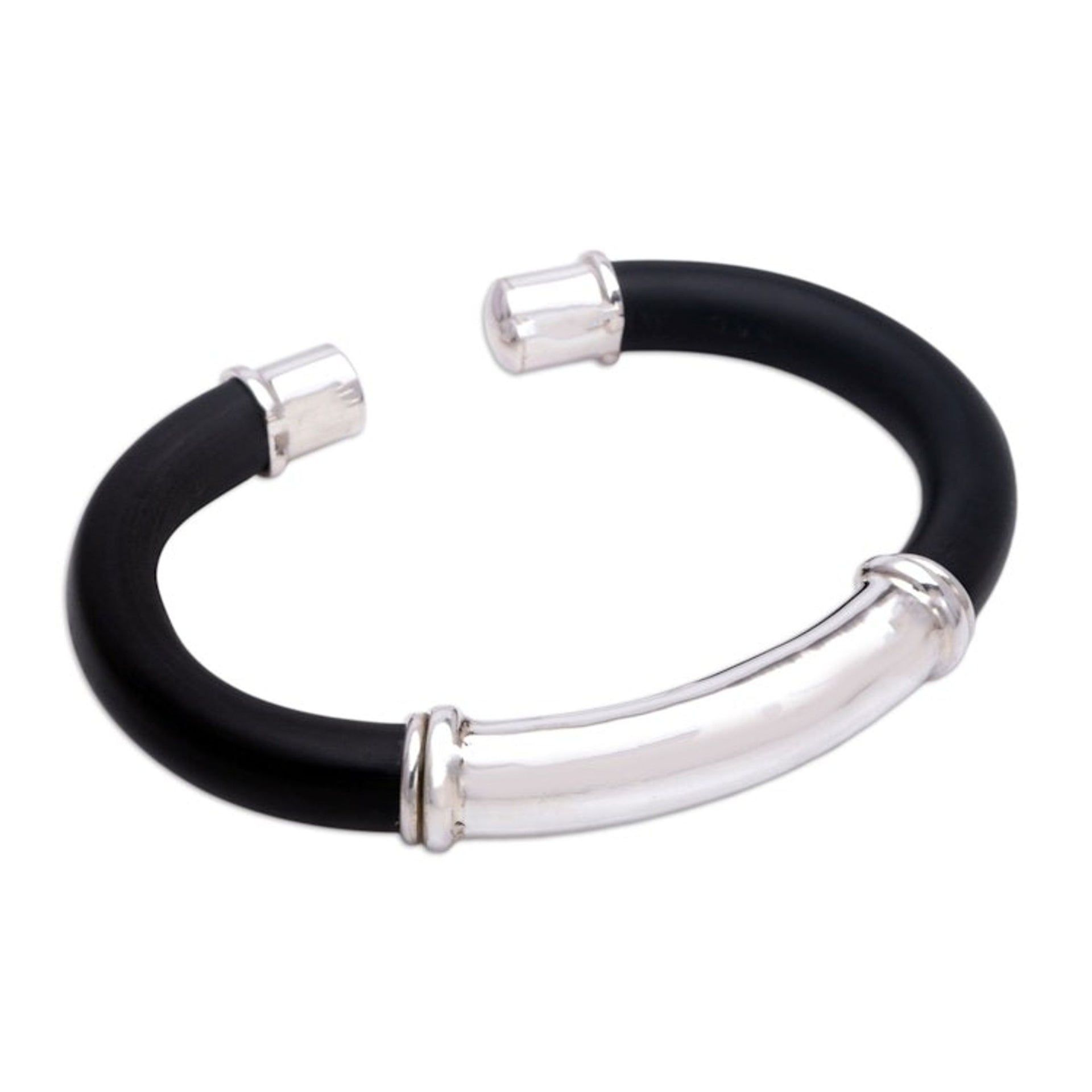 Handcrafted Sterling Silver Cuff Bracelet 'Attraction'