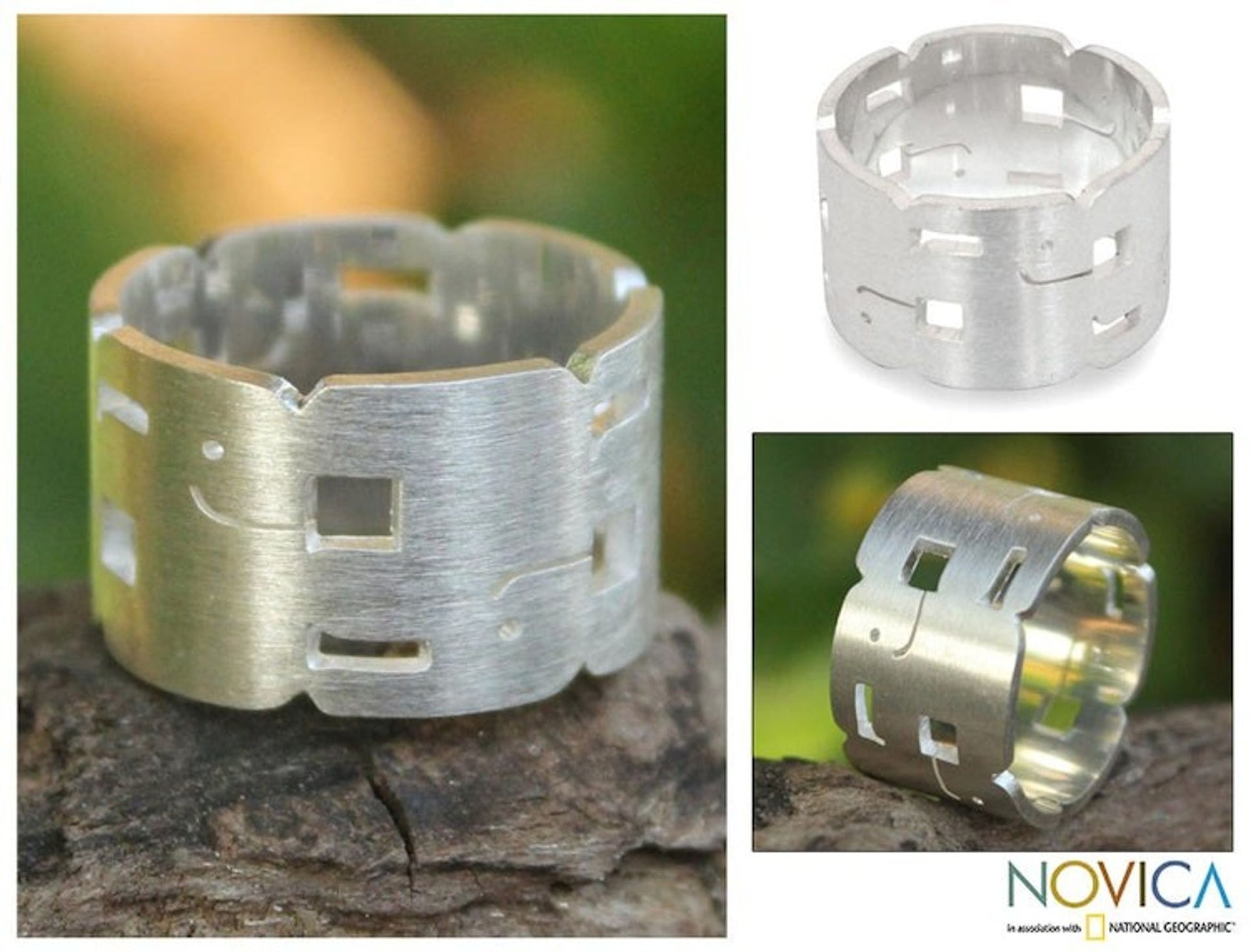 Sterling Silver Band Ring 'Elephant Stack'