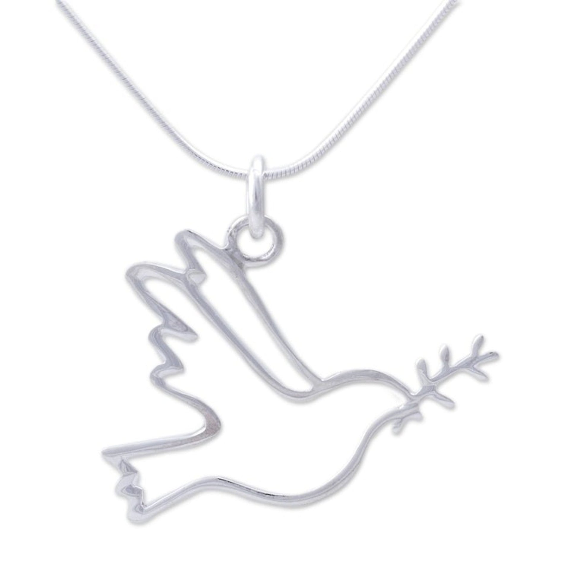 Sterling Silver Quechua Dove Necklace 'Quechua Dove'
