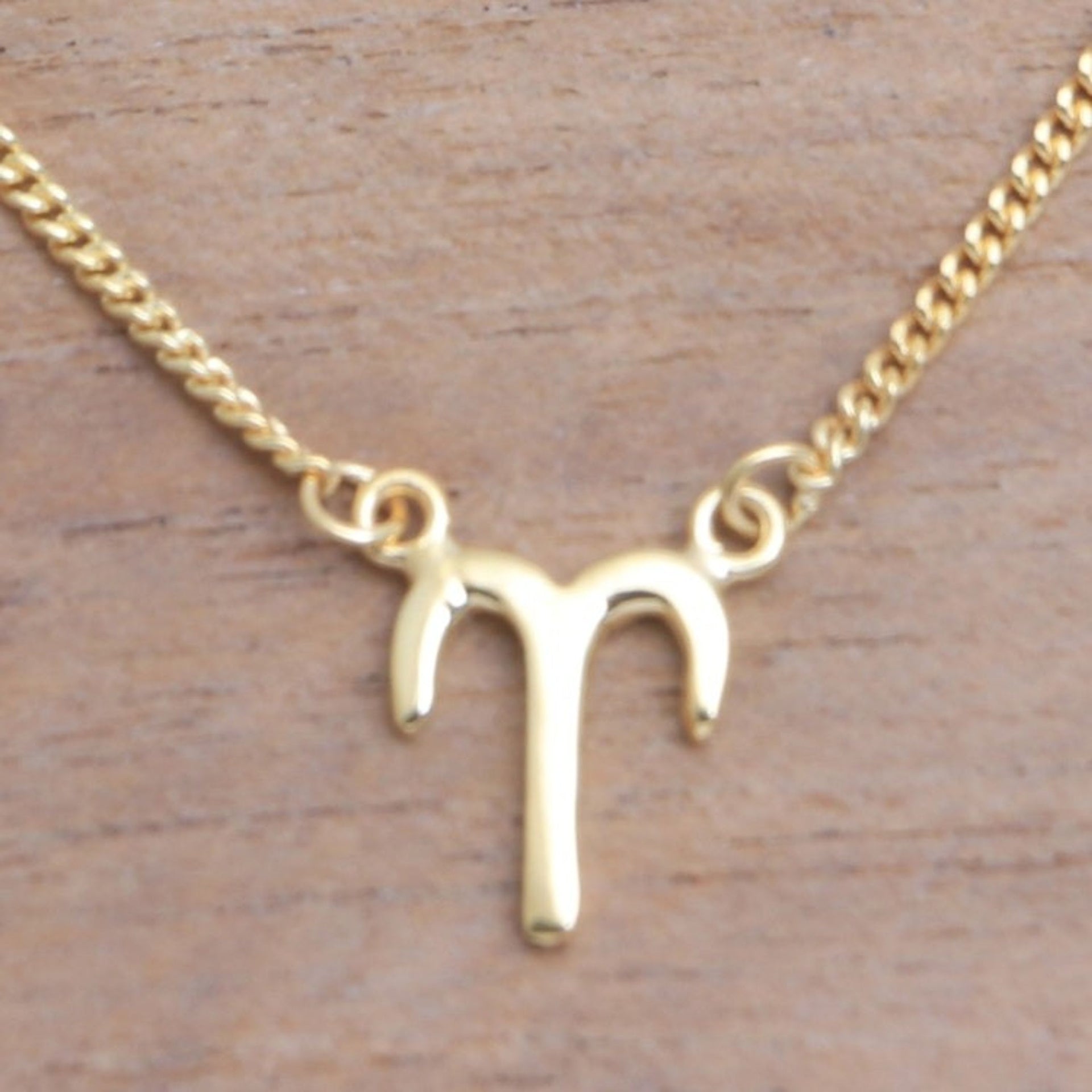18k Gold Plated Sterling Silver Aries Pendant Necklace 'Golden Aries'