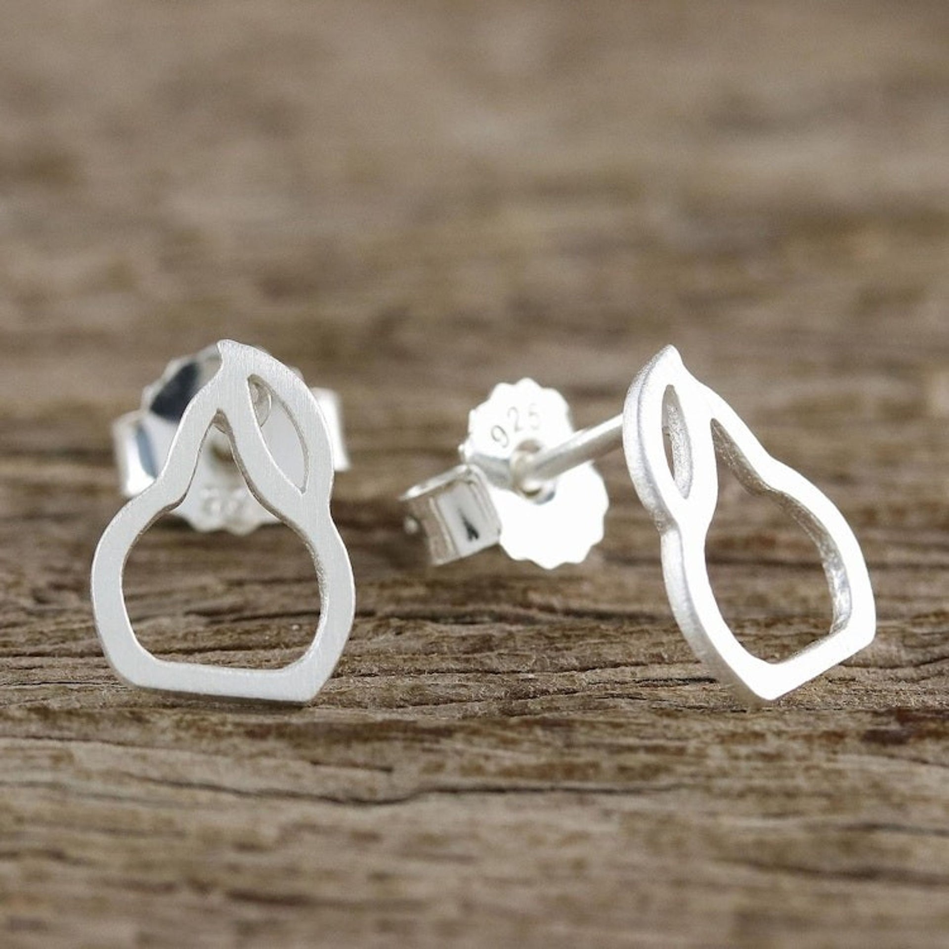 Sterling Silver Pear Stud Earrings from Thailand 'Pears'