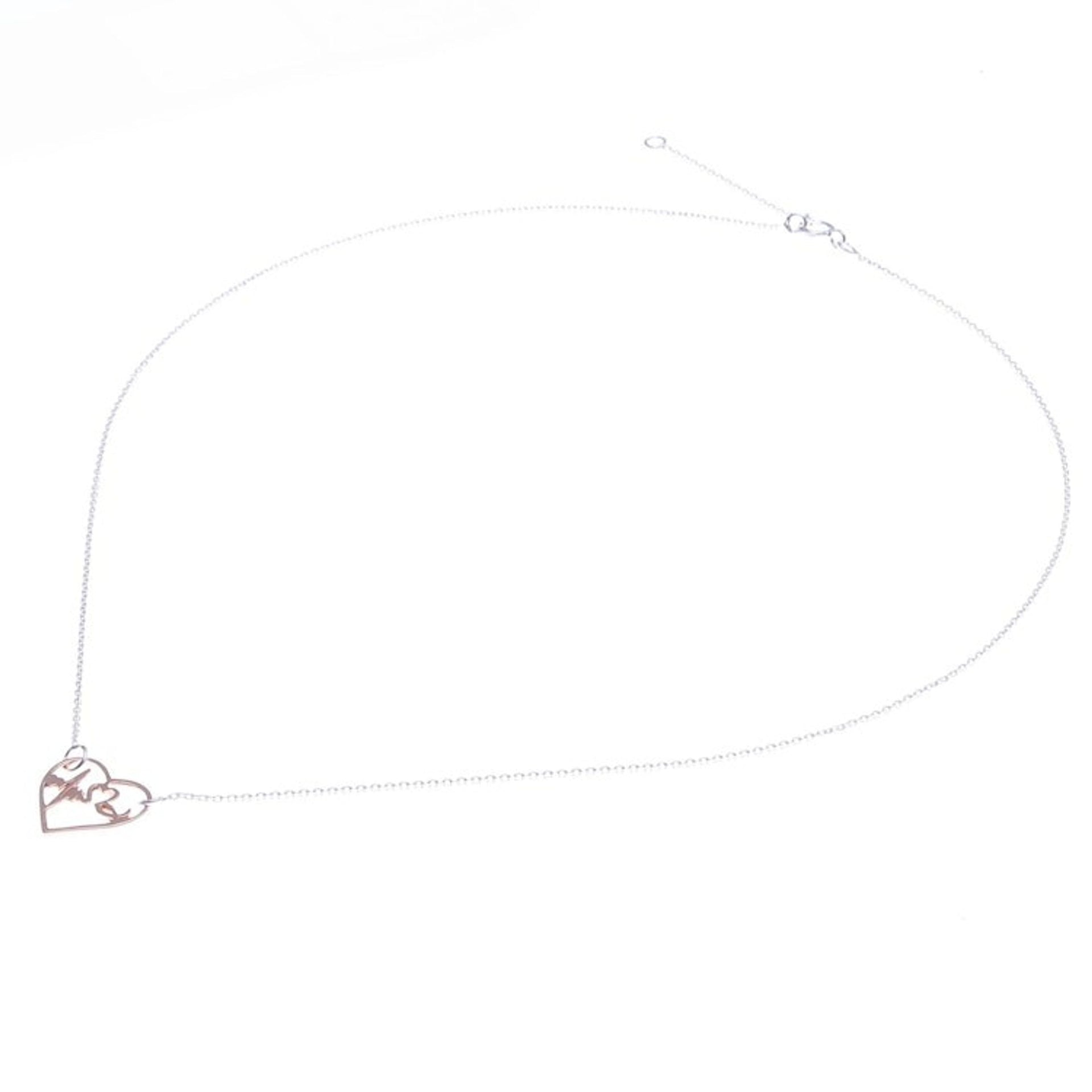 Heartbeat Theme Pendant Necklace 'Be Still My Heart'