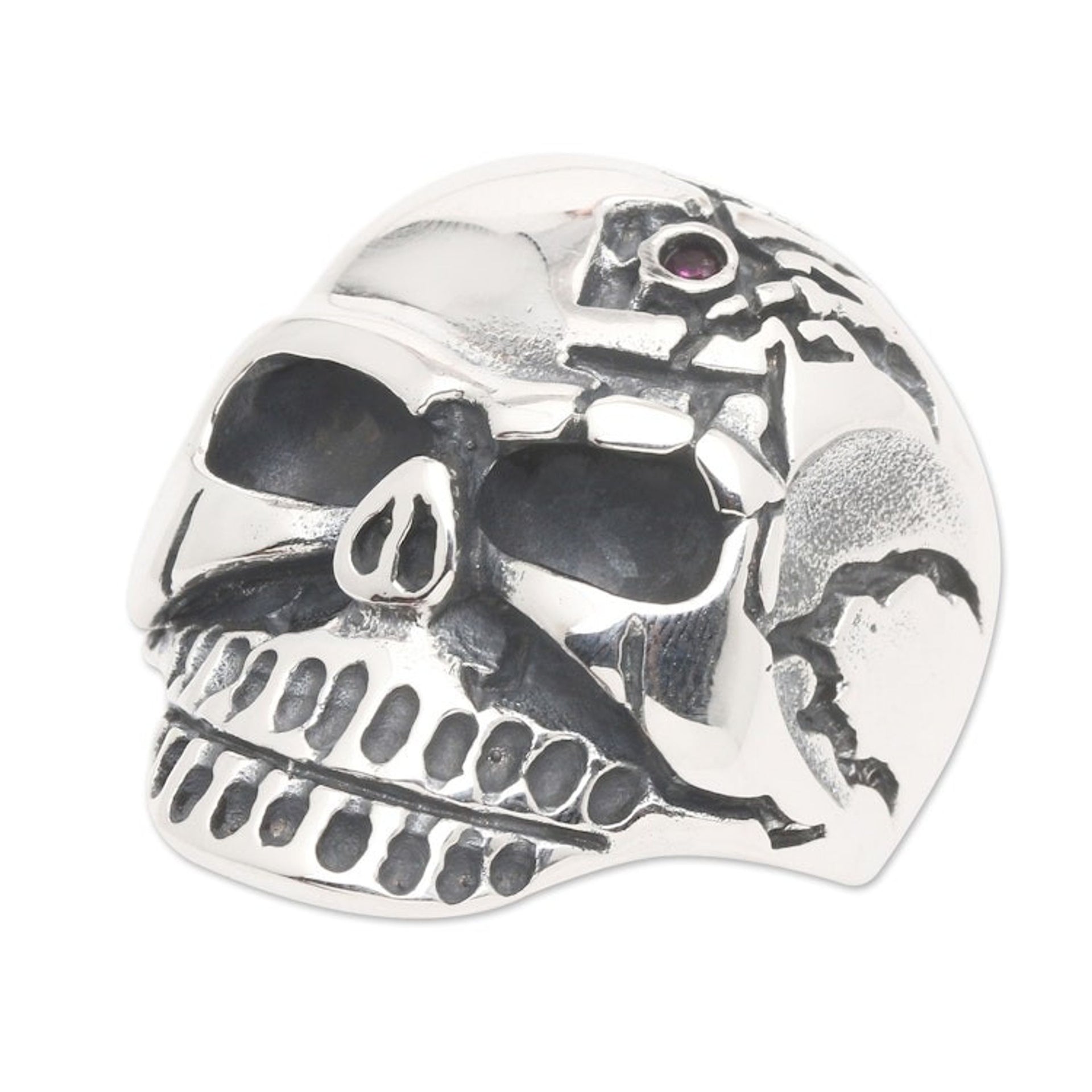Men's 925 Silver Skull Cocktail Ring with Cubic Zirconia 'King of the Underworld'