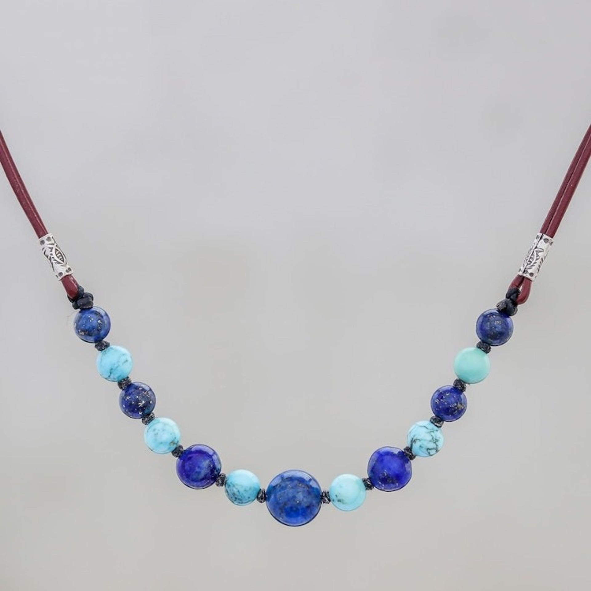Lapis Lazuli and Howlite Beaded Necklace with Karen Silver 'Joyful Holiday'