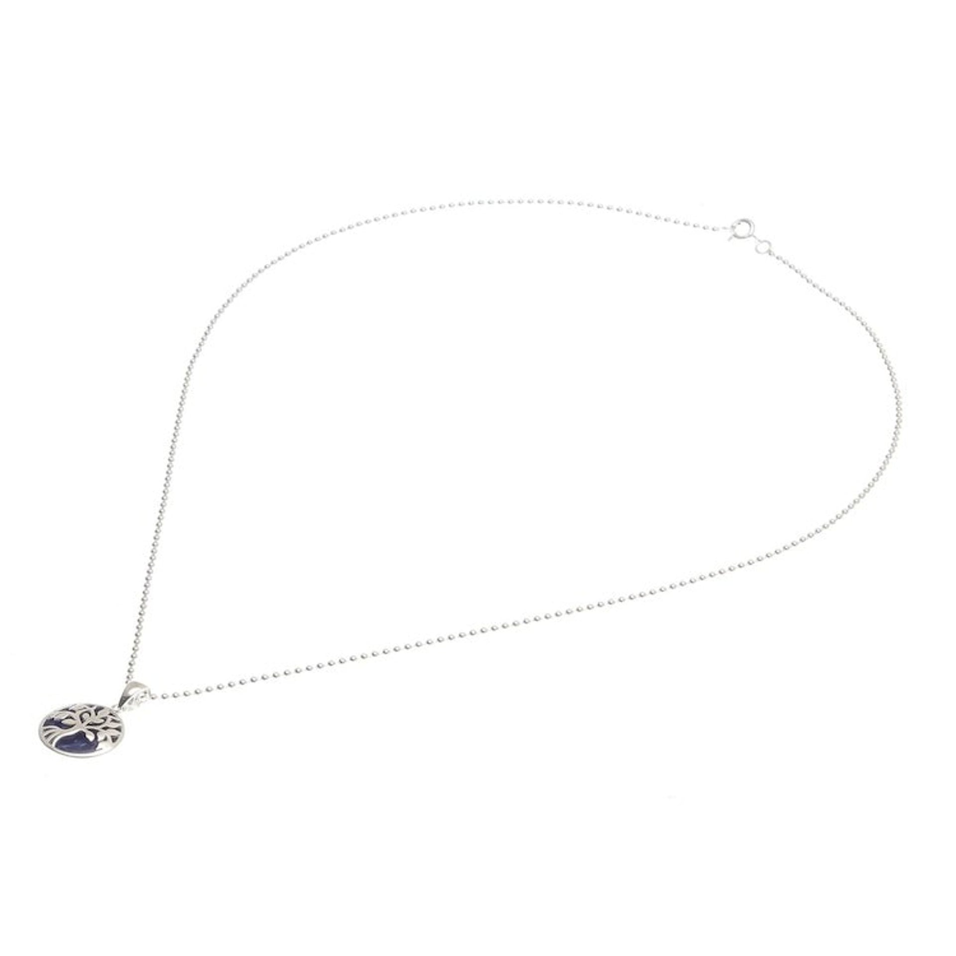 Lapis Lazuli and Sterling Silver Tree Necklace 'Haven in Blue'