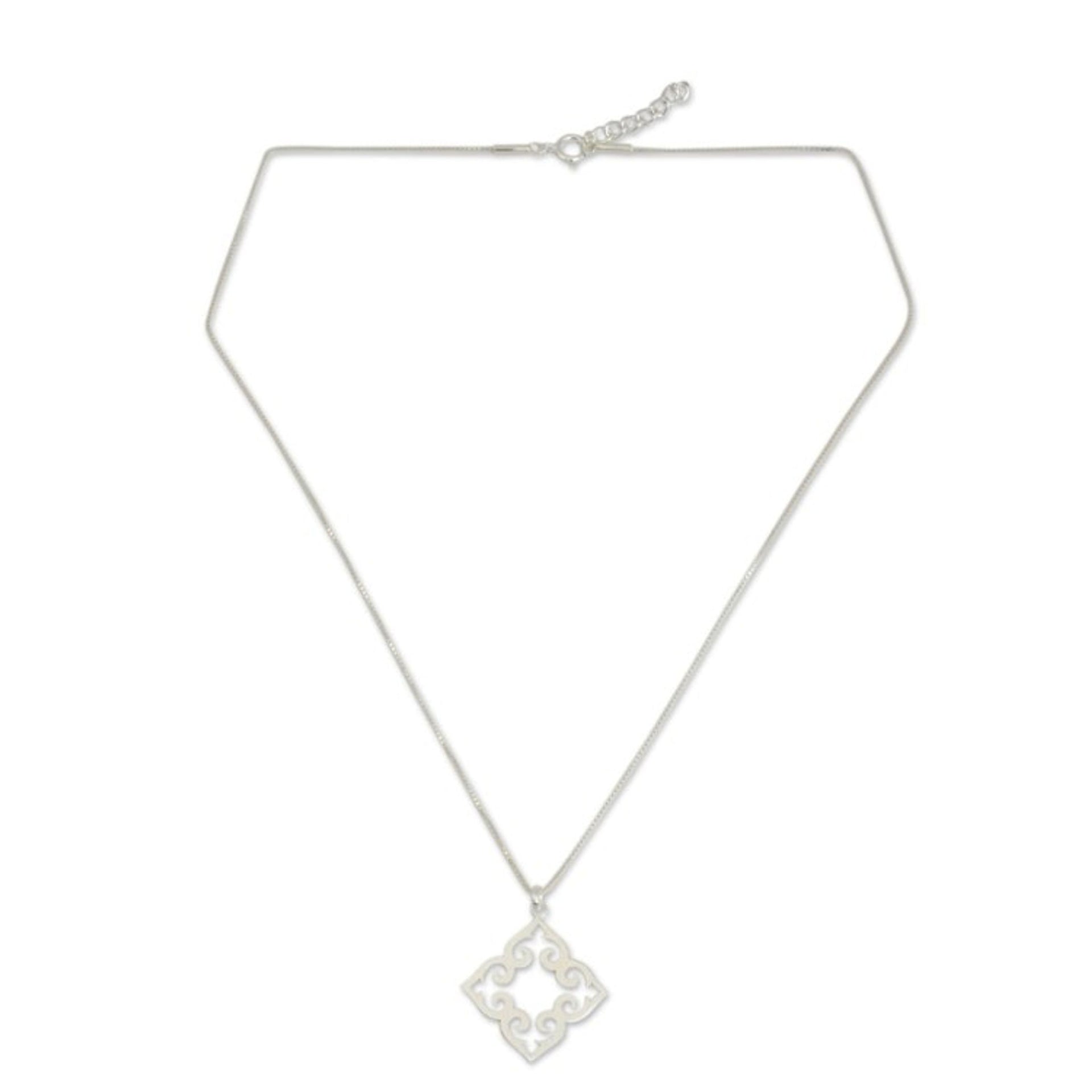 Fair Trade Sterling Silver Necklace 'Kaleidoscope Heart'