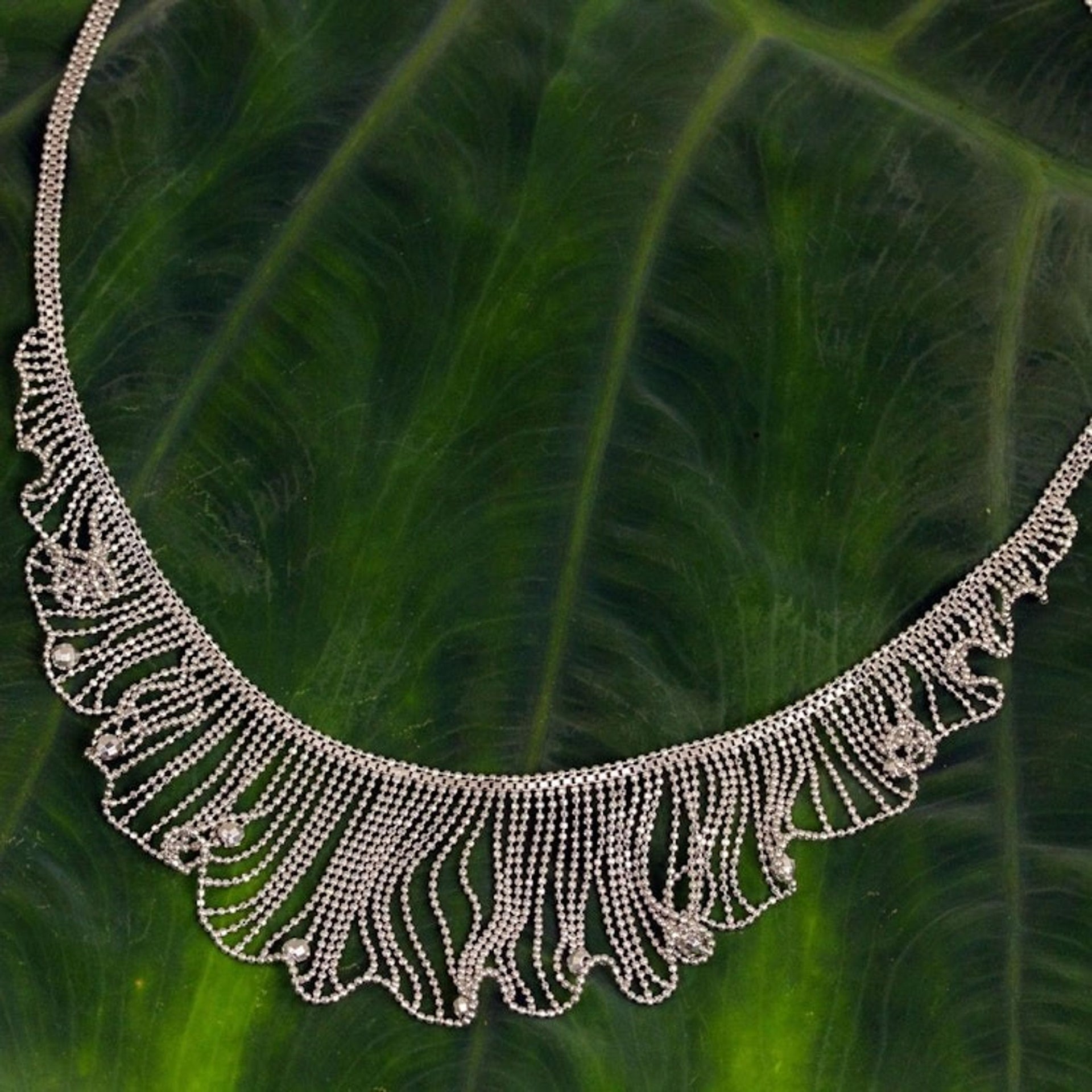 Thai Handcrafted Sterling Silver Waterfall Necklace 'Dancing Breeze'