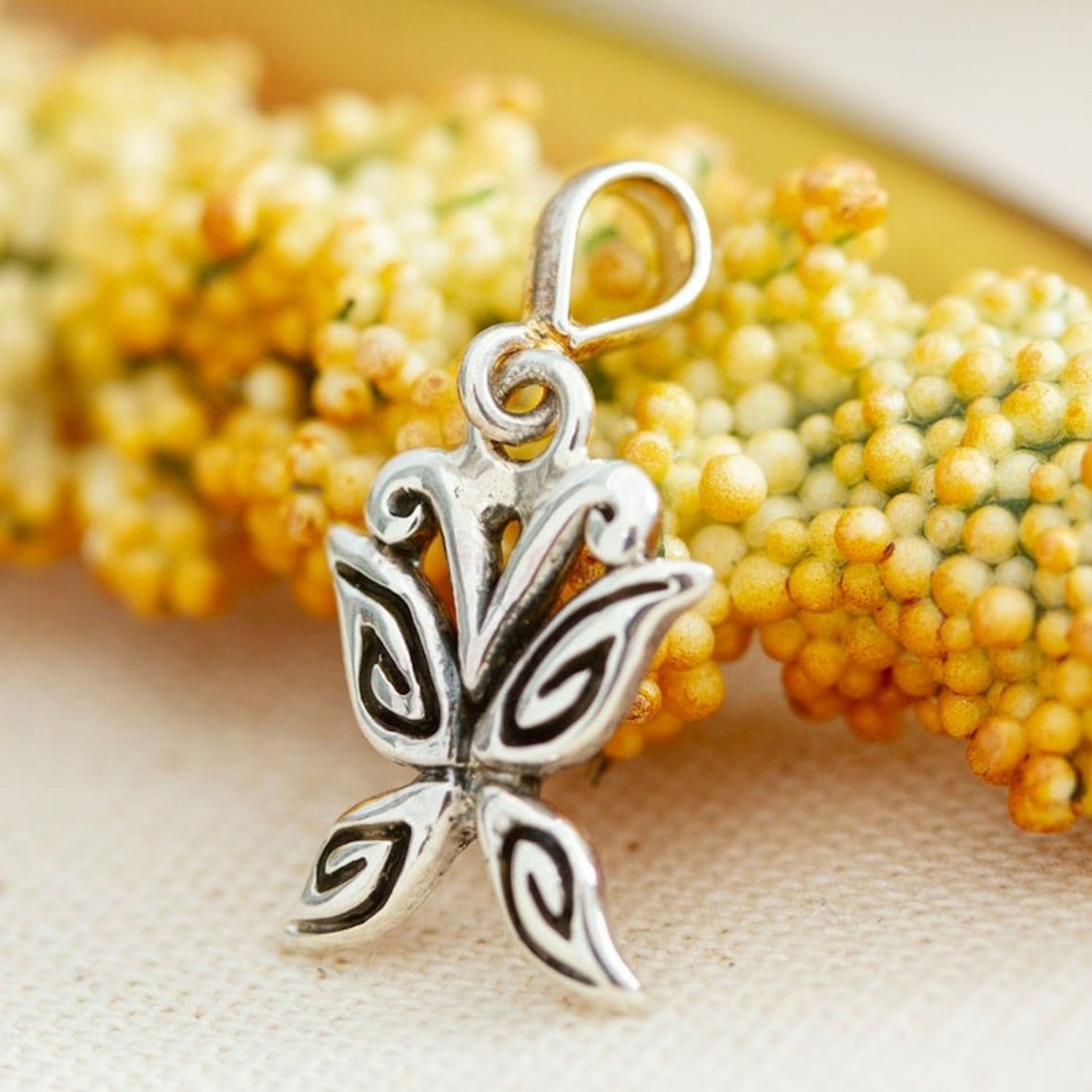 Butterfly-Themed Taxco Sterling Silver Pendant from Mexico 'Bright Butterfly'