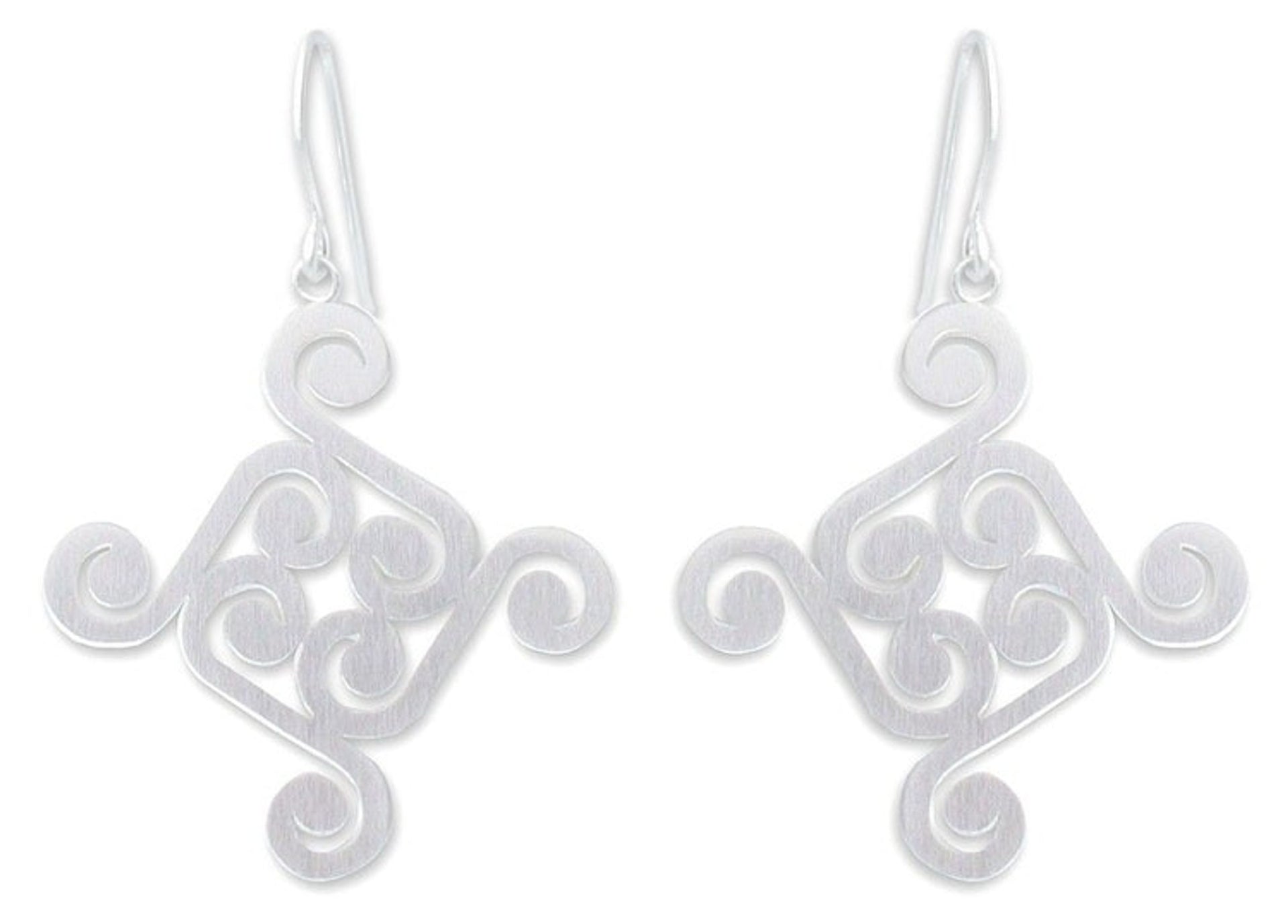 Modern Sterling Silver Earrings 'Thai Swirl'